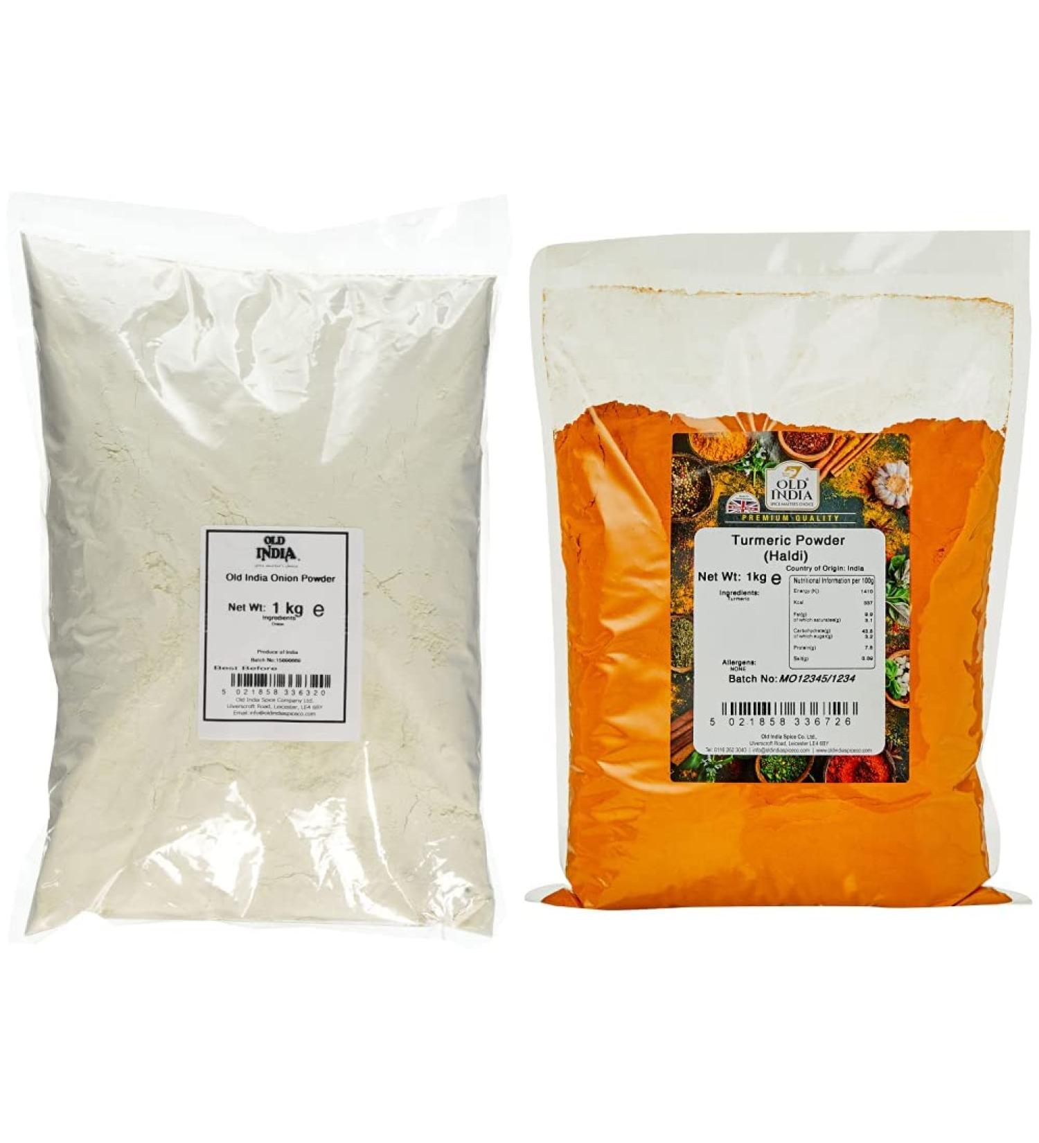 Old India Onion Powder 1 Kg & Turmeric Powder (Haldi) 1 Kg - Buy Online on GoSupps.com