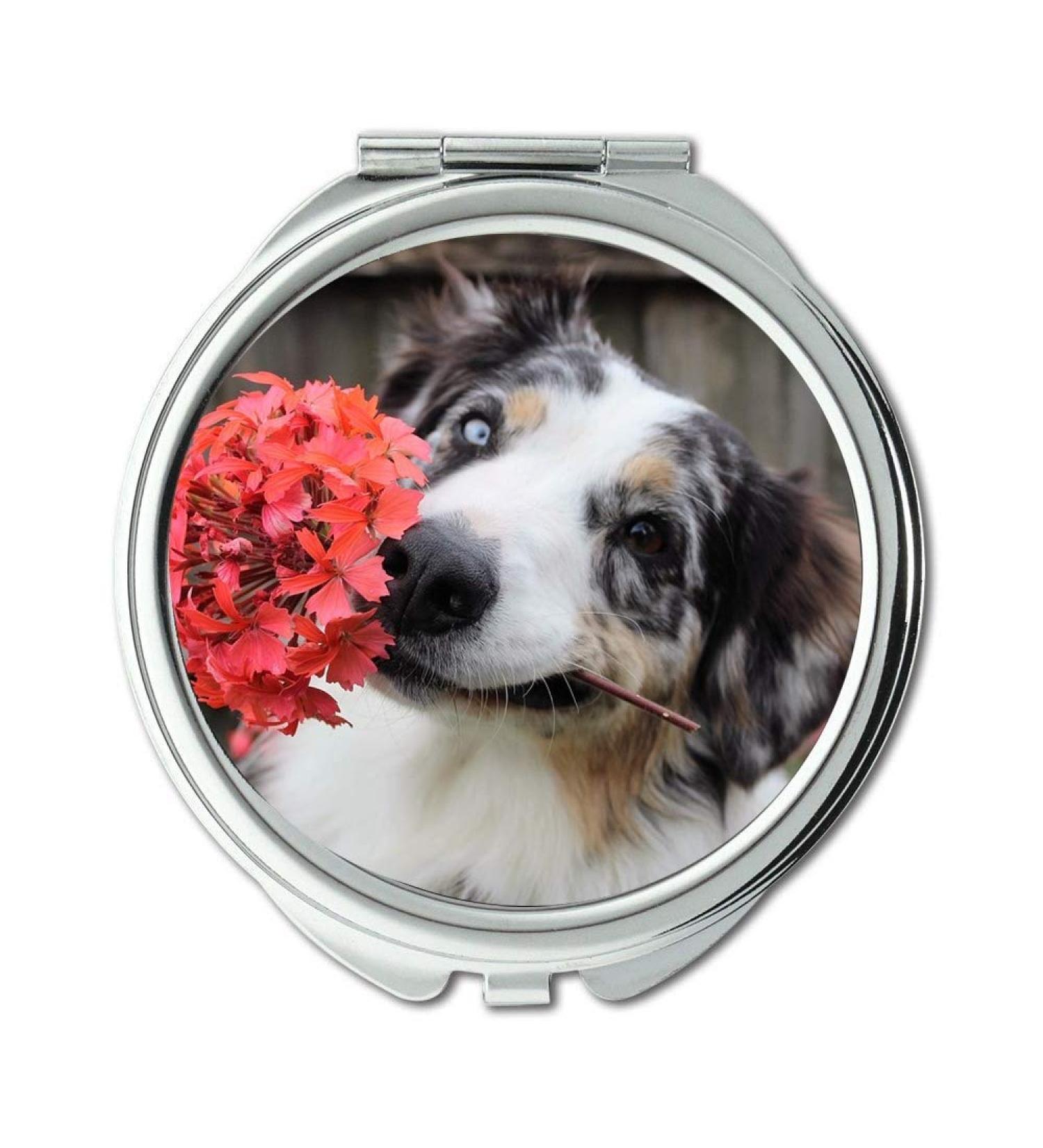 YENDOSTEEN Mirror Compact Mirror Flowers Dog Shepherd Puppy Spring Park Summer pocket mirror portable mirror - Buy Online on GoSupps.com