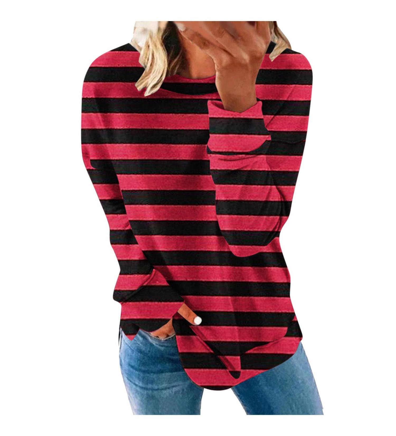oelaio Womens Trendy Plaid Sweatshirts Lightweight Fall 2023 Long Sleeve Printed Tops Shirts Cute Teen Girls Crewneck Soft Red - Buy Online on GoSupps.com