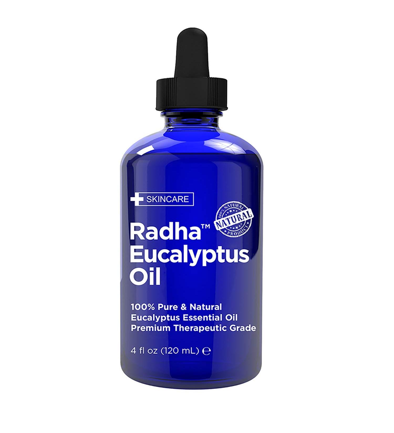 Radha Beauty Eucalyptus Essential Oil 4 oz - 100% Pure & Therapeutic Grade for Aromatherapy, Relaxation, and DIY Projects - Buy Online on GoSupps.com