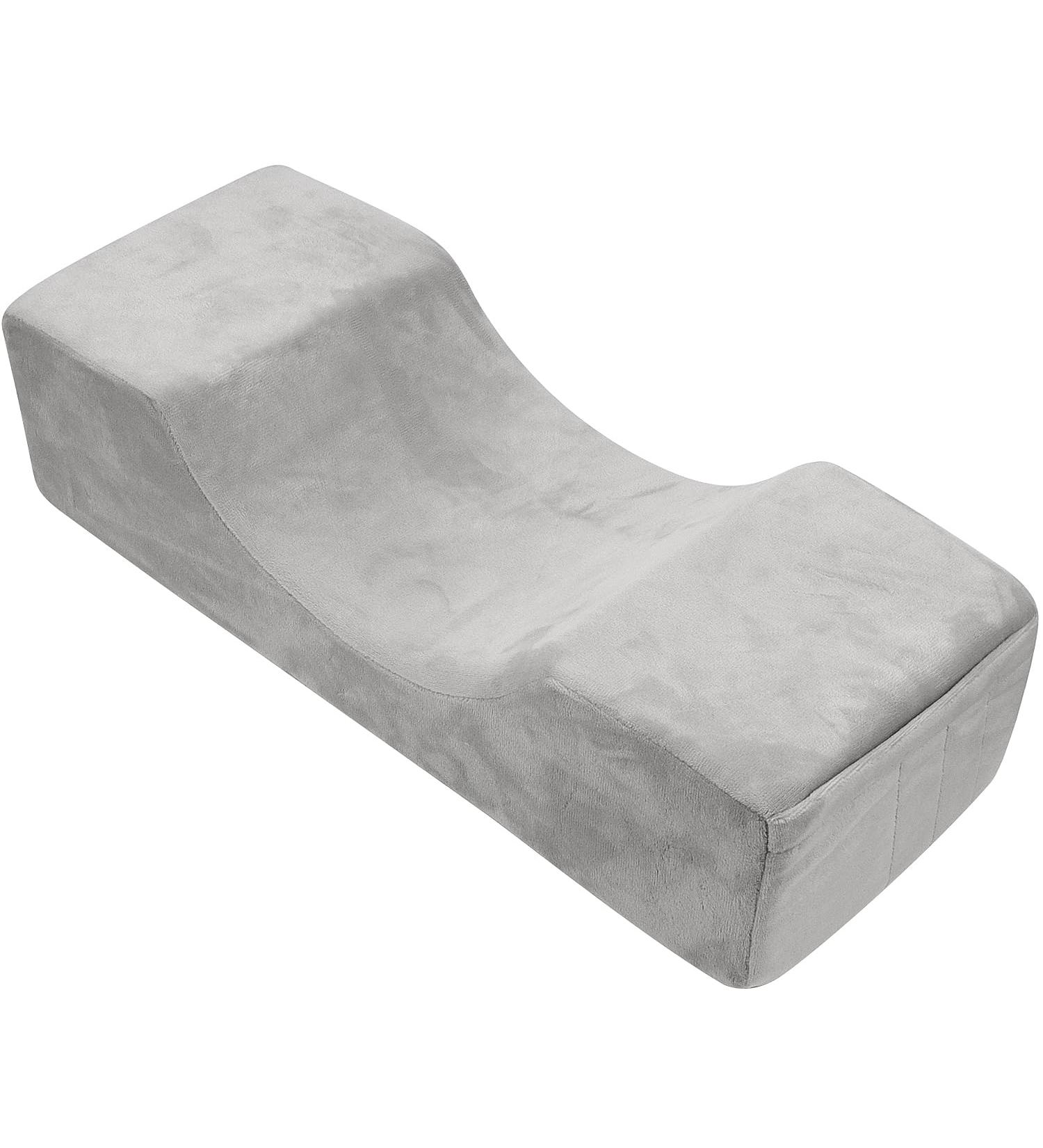 Beauty Salon Eyelash Extension Neck Pillow - Comfortable Velvet Memory Foam with Makeup Pocket (Grey) | Grafted Eyelash Curve Pillow for Neck Support - Buy Online on GoSupps.com