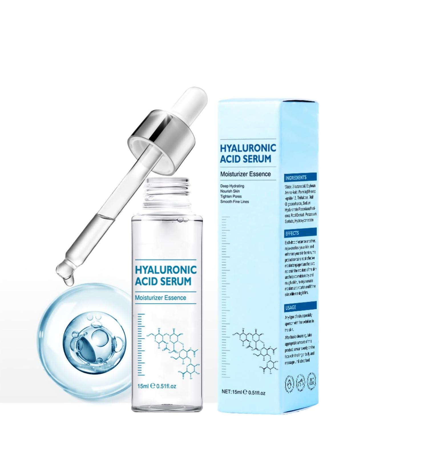 Hyaluronic Acid Serum 4D Hyaluronic Acid High Moisturizing Deep Hydration Essence Moisturizes Skin Strengthens Skin Barrier Reduces Wrinkles and Fine Lines Suitable for All Skin Types 0.5 Fl Oz - Buy Online on GoSupps.com