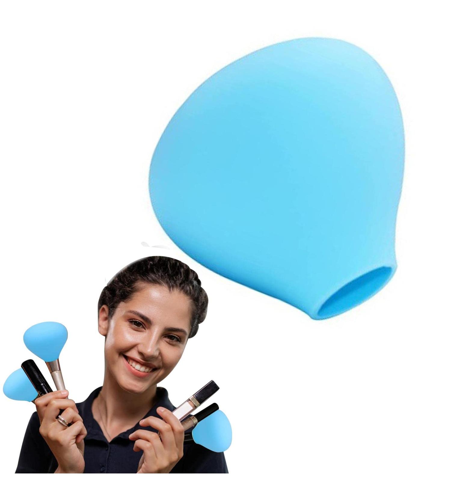 Dust-Proof Makeup Brush Covers | Dust-Proof Travel Makeup Brush Organizer Storage Covers & Long-Lasting Foundation Brushes Caps for Aezon Blue - Buy Online on GoSupps.com