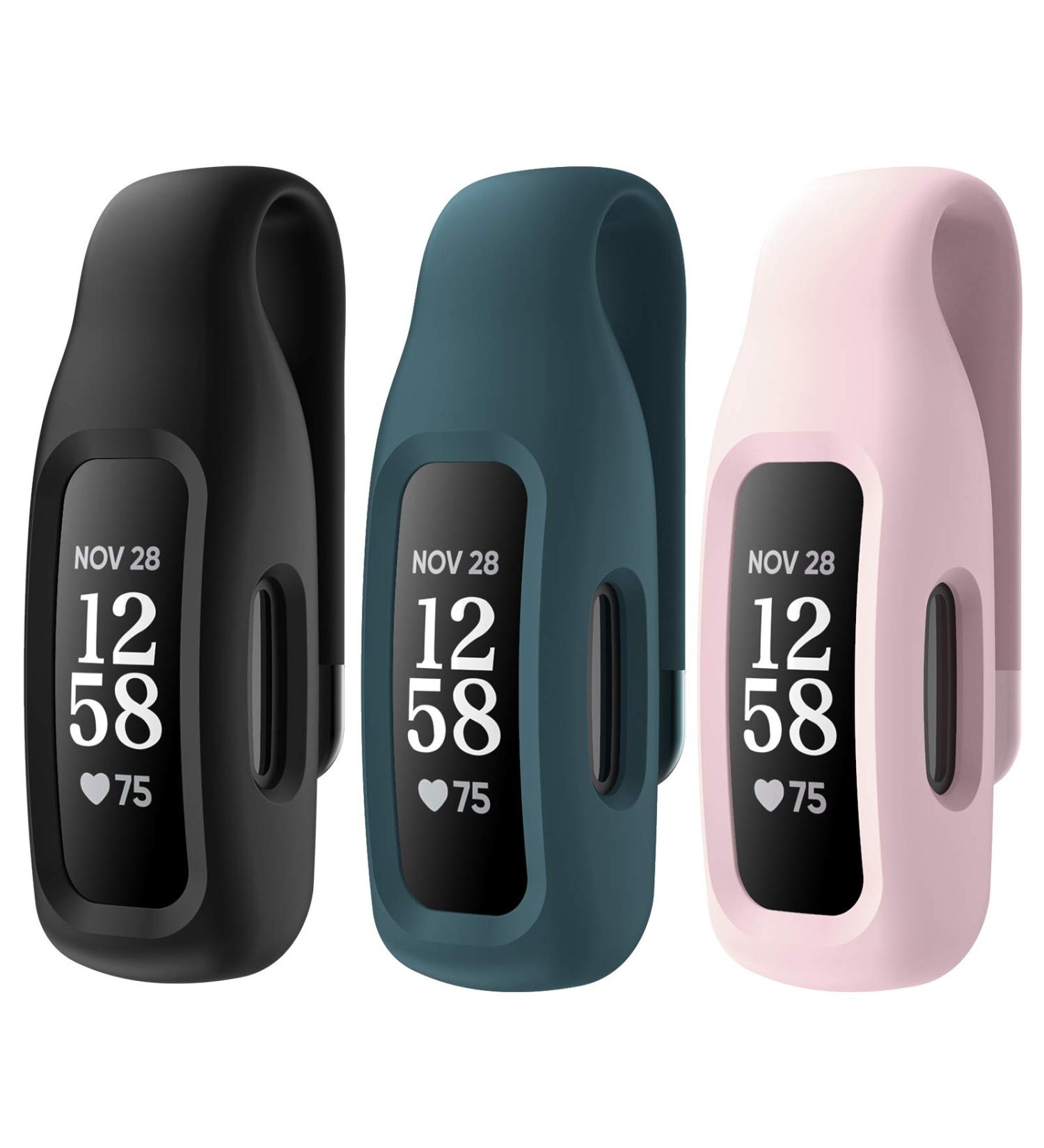 EEweca 3-Pack Clip Case Accessory for Fitbit Inspire 3/Inspire 2  Black+Steel Blue+Soft Pink (not for Inspire  Inspire hr  ace 2) - Buy Online on GoSupps.com
