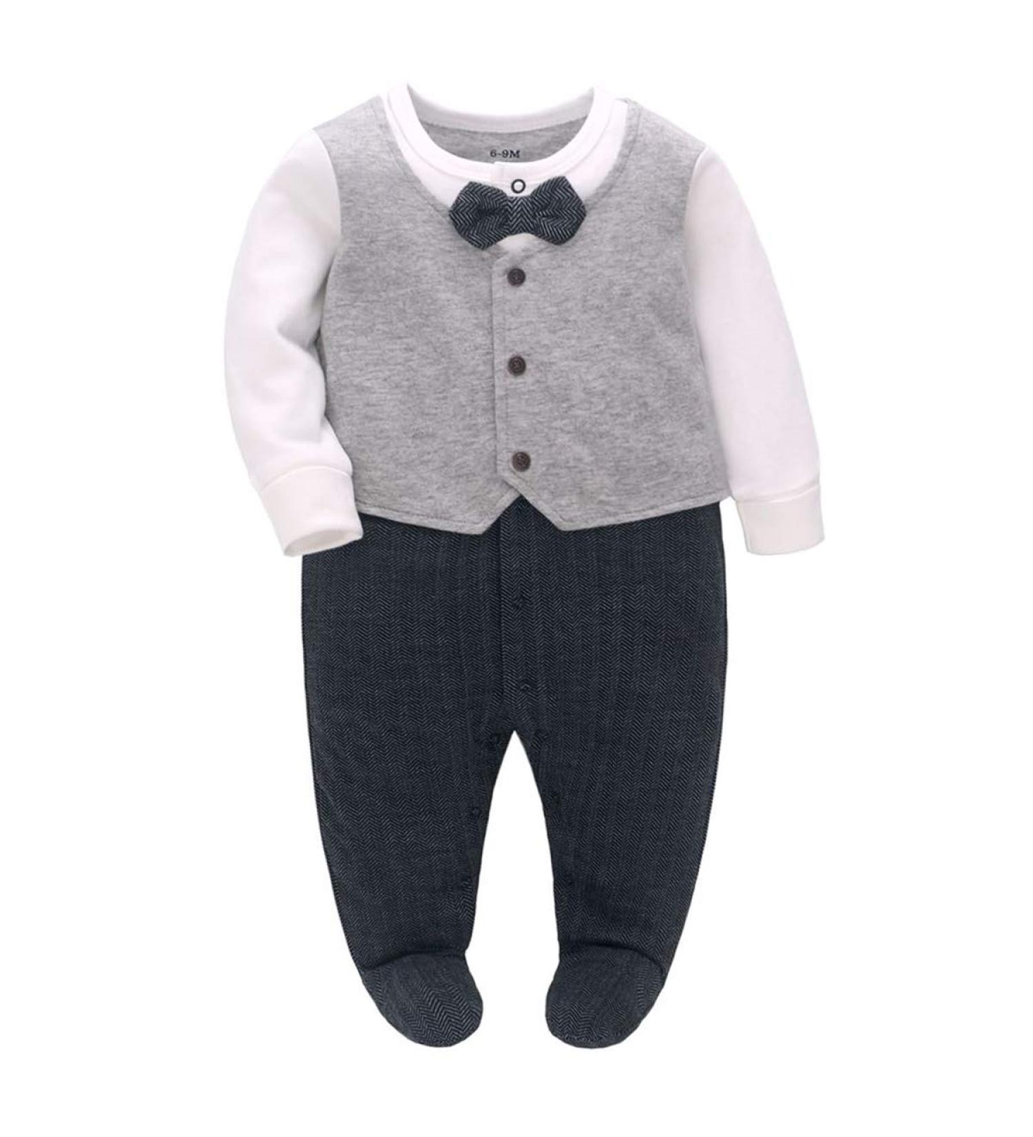 Famuka Baby Boy Grey Suit Baptism Wedding Party Outfit | 0-3 Months - Buy Online on GoSupps.com