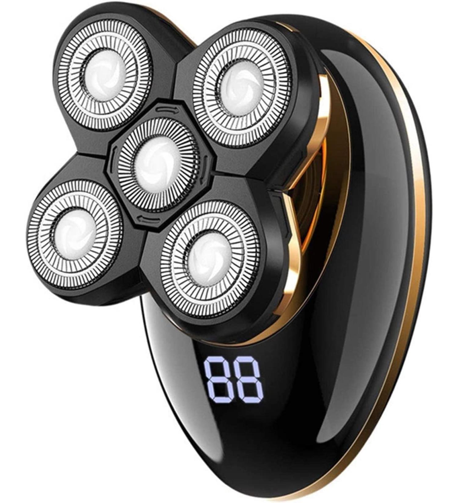 GeRRiT 5-in-1 Electric Shaver for Men - Rechargeable Rotary Shaver with LED Display Cordless Grooming Kit Clippers & Nose Hair Trimmer for Bald Heads - Buy Online on GoSupps.com