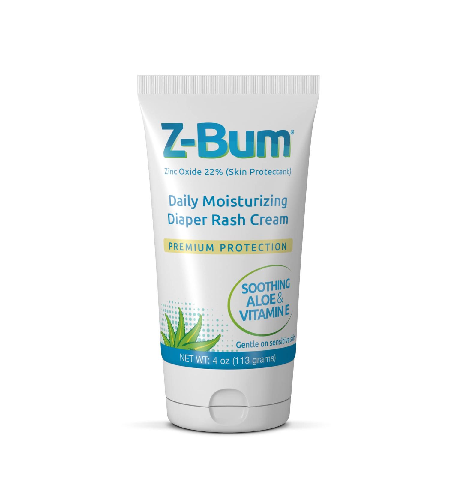 Z-Bum Daily Moisturizing Diaper Rash Cream   Baby Diaper Rash  Chafing  Adult Incontinence Irritation - With Aloe  Vitamin E  Zinc Oxide