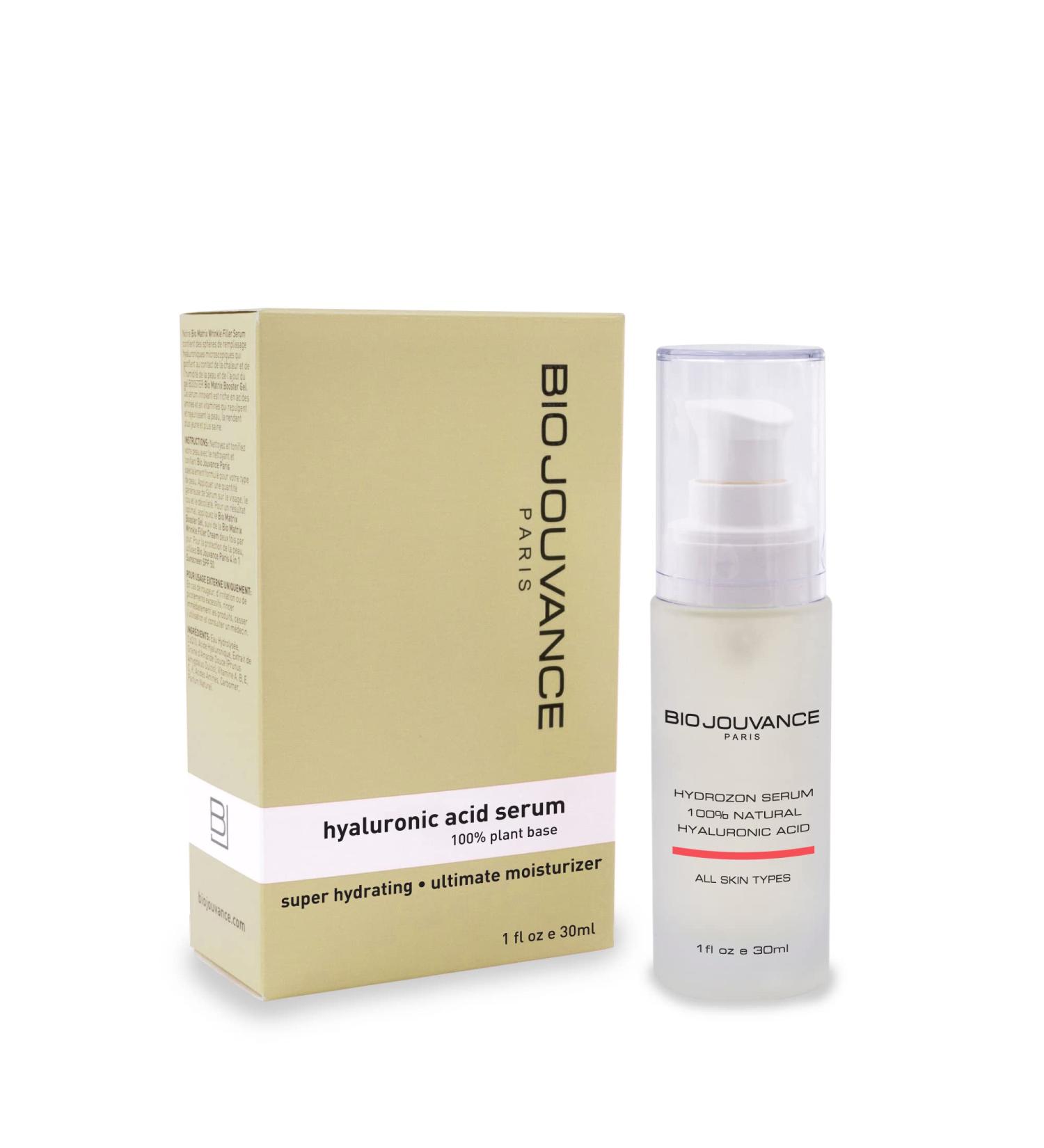 Hyaluronic Acid Serum 1oz / 30ml - Anti-Aging | Hydrating & Moisturizing | Hyaluronic Acid 80% | 100% Plant Base | Daily Facial Skin Care Treatment Regimen | Made in France