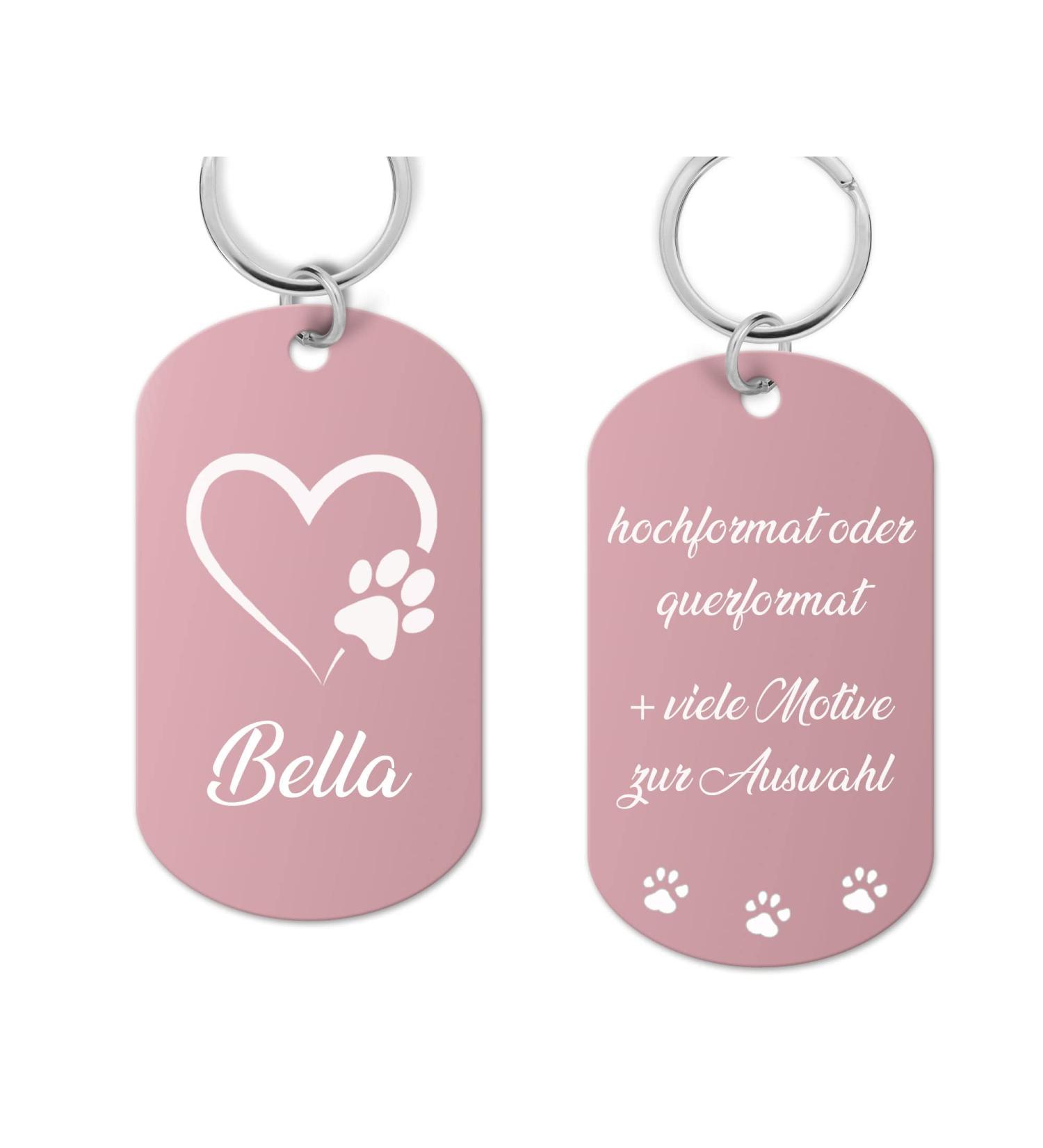 Aluminum dog brand shield with engraving - dog stark personalized with high -quality laser engraving address pendant dog personalized for dogs or cats (pink)