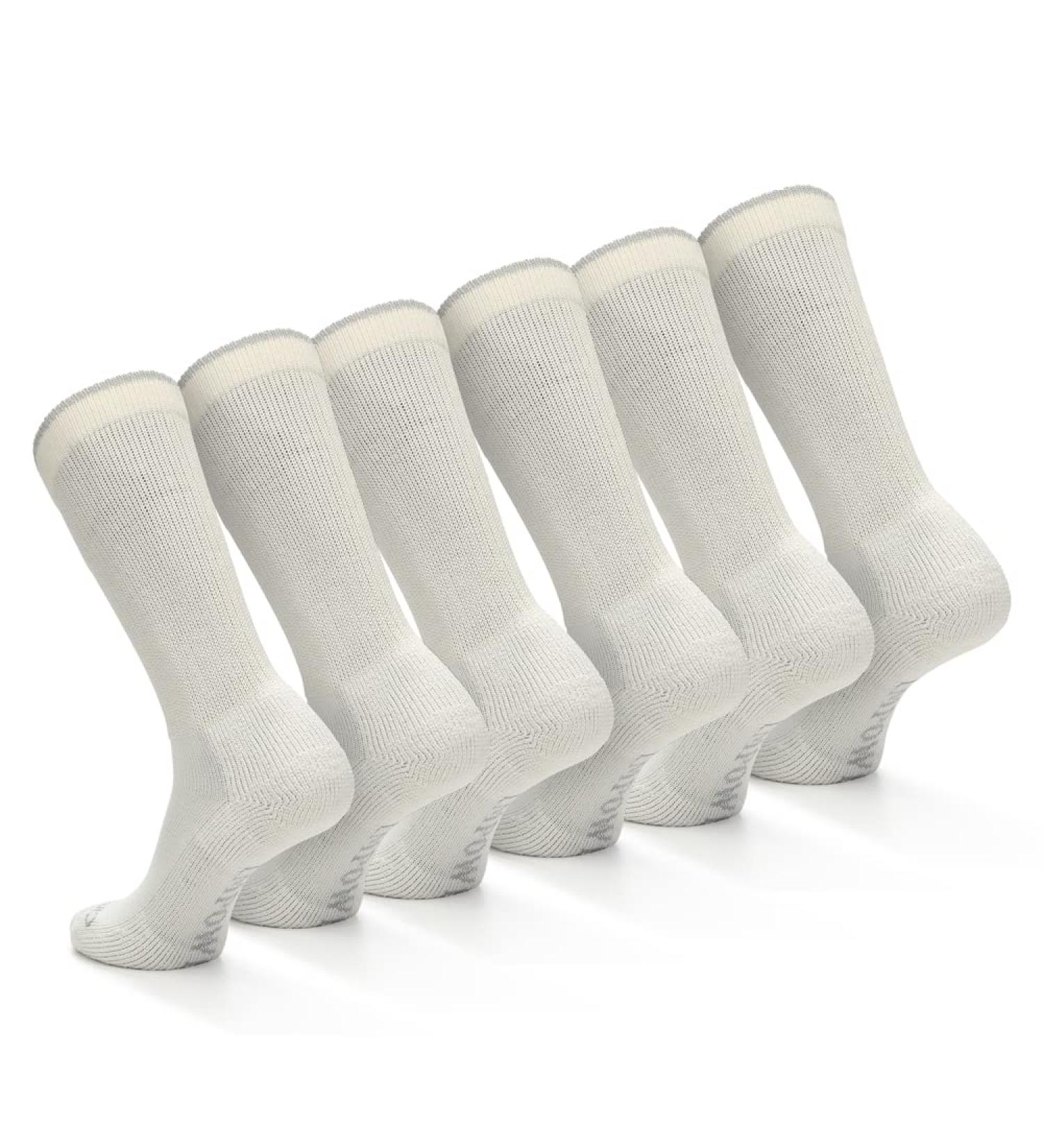 Circufiber Diabetic Socks - Improves Circulation, Reduces Swelling & Pain - Comfortable Loose Fit Crew - 3 Pairs (Mineral White, Medium) - Buy Online on GoSupps.com