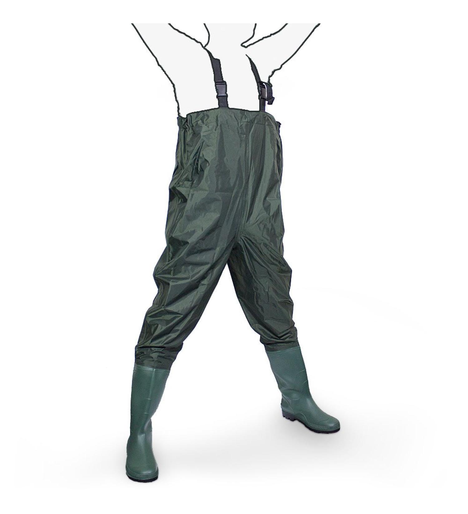 MS-Point Waders - Durable Fishing Trousers & Rubber PVC Nylon Boots Size 41 for Mud & Pond Adventures - Buy Online on GoSupps.com
