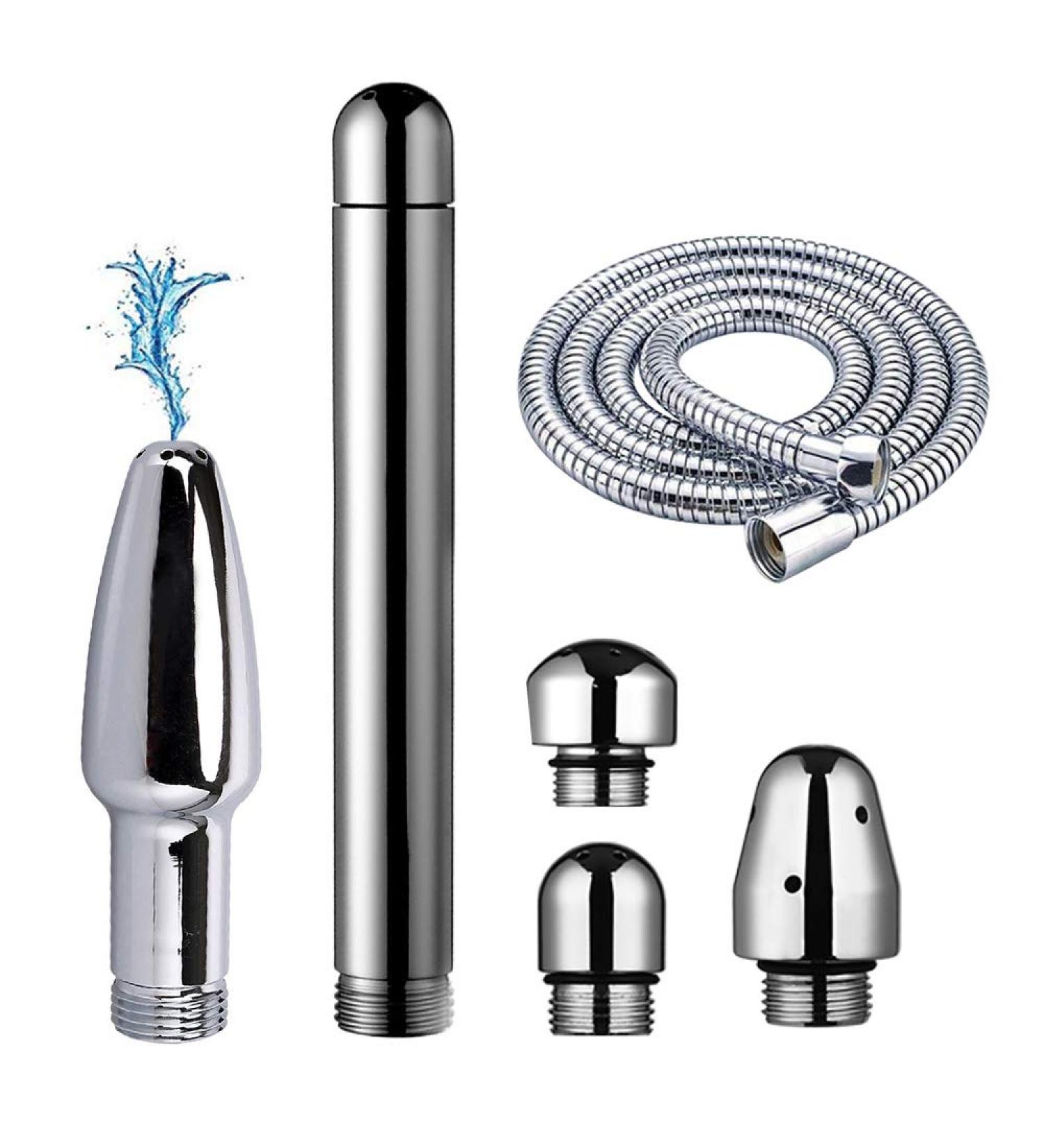 New Nozzle Clean Shower Head 2 Shower Heads 3 Aluminum Cleaner Flushing Cleansing System (Silver) - Buy Online on GoSupps.com