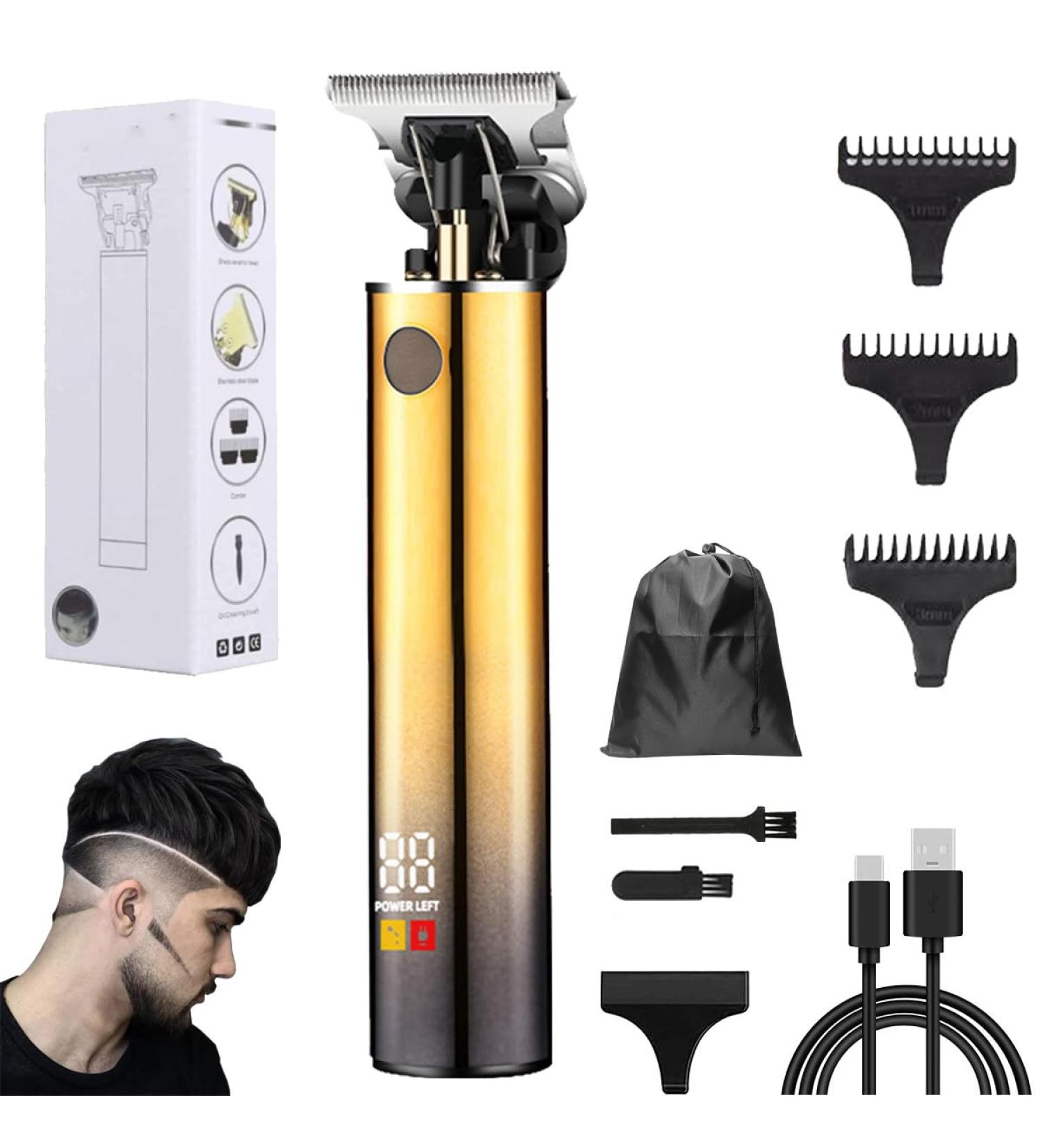 Yamloveme Trimmer Yamloveme Cordless Hair Clipper Multifunction Beard Trimmer for Men Waterproof USB Charging Cutting T Blade Grooming Hair Cutting Kit (C-Gold) - Buy Online on GoSupps.com