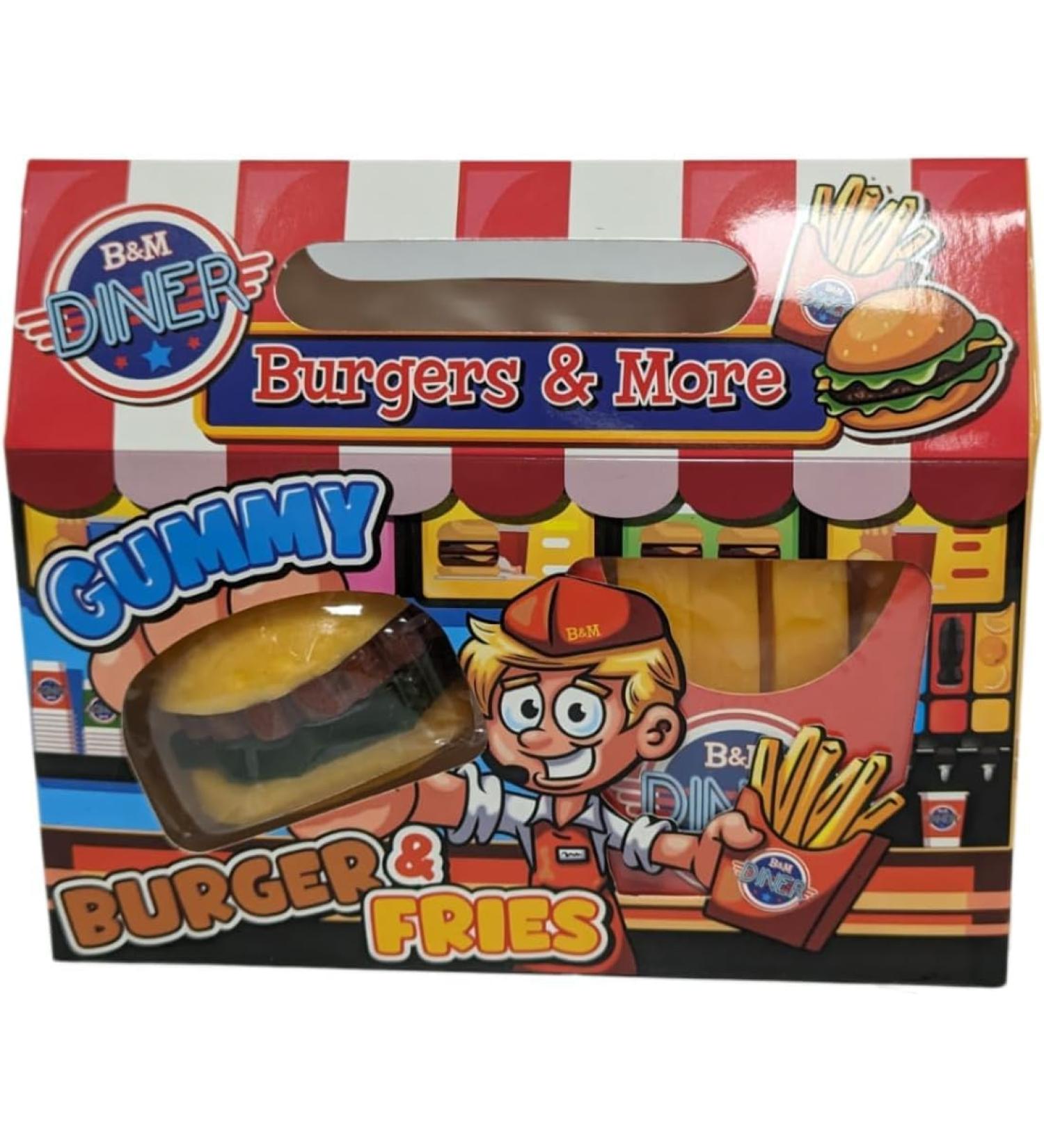 Diner Giant Gummy Burger & Fries Sweet And Squishy Jelly Candy 130g Treats Festive Xmas Delights Gift - Buy Online on GoSupps.com