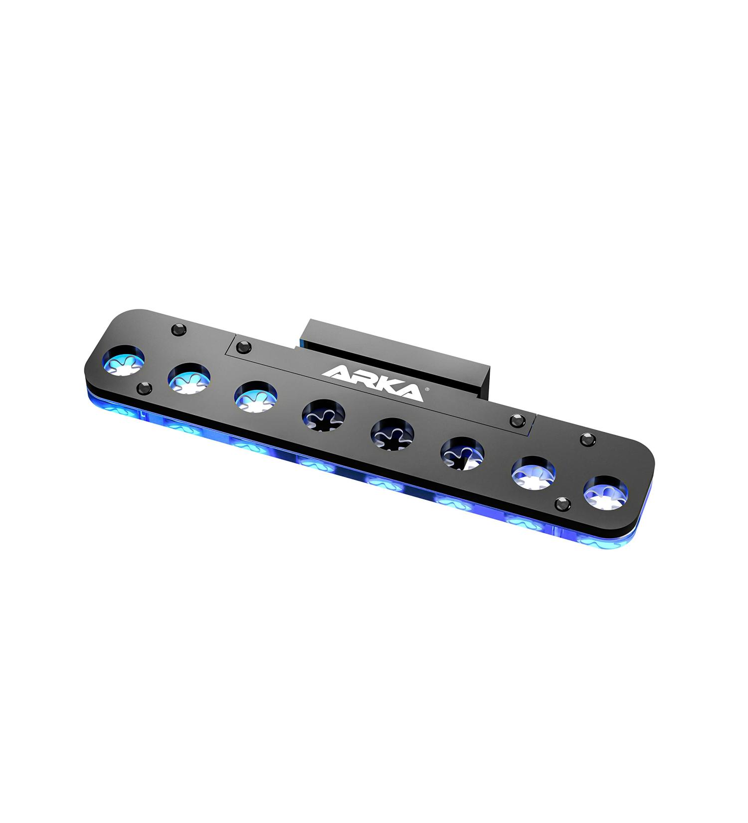 Arka Myreef Frag Rack - 8 Hole High-Quality Coral Holder with Strong Magnets for Seawater Aquariums - Silicone Backups - Black-Blue 15mm Hole Diameter - Buy Online on GoSupps.com