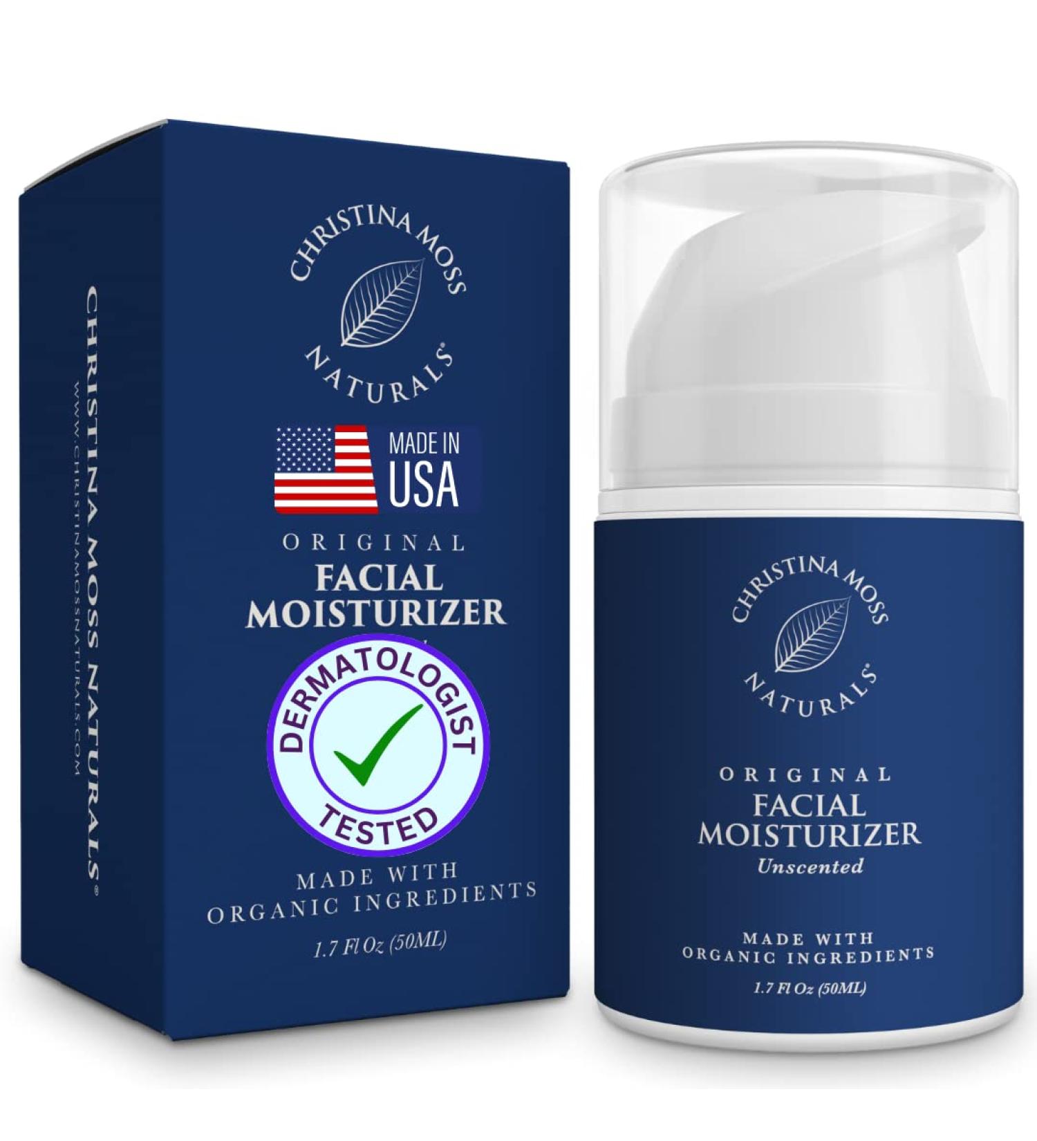 Organic Hydrating Facial Moisturizer - Daily Face Cream for Soft & Smooth Skin - For All Skin Types - Unscented - Women & Men - 1.7 oz - Buy Online on GoSupps.com