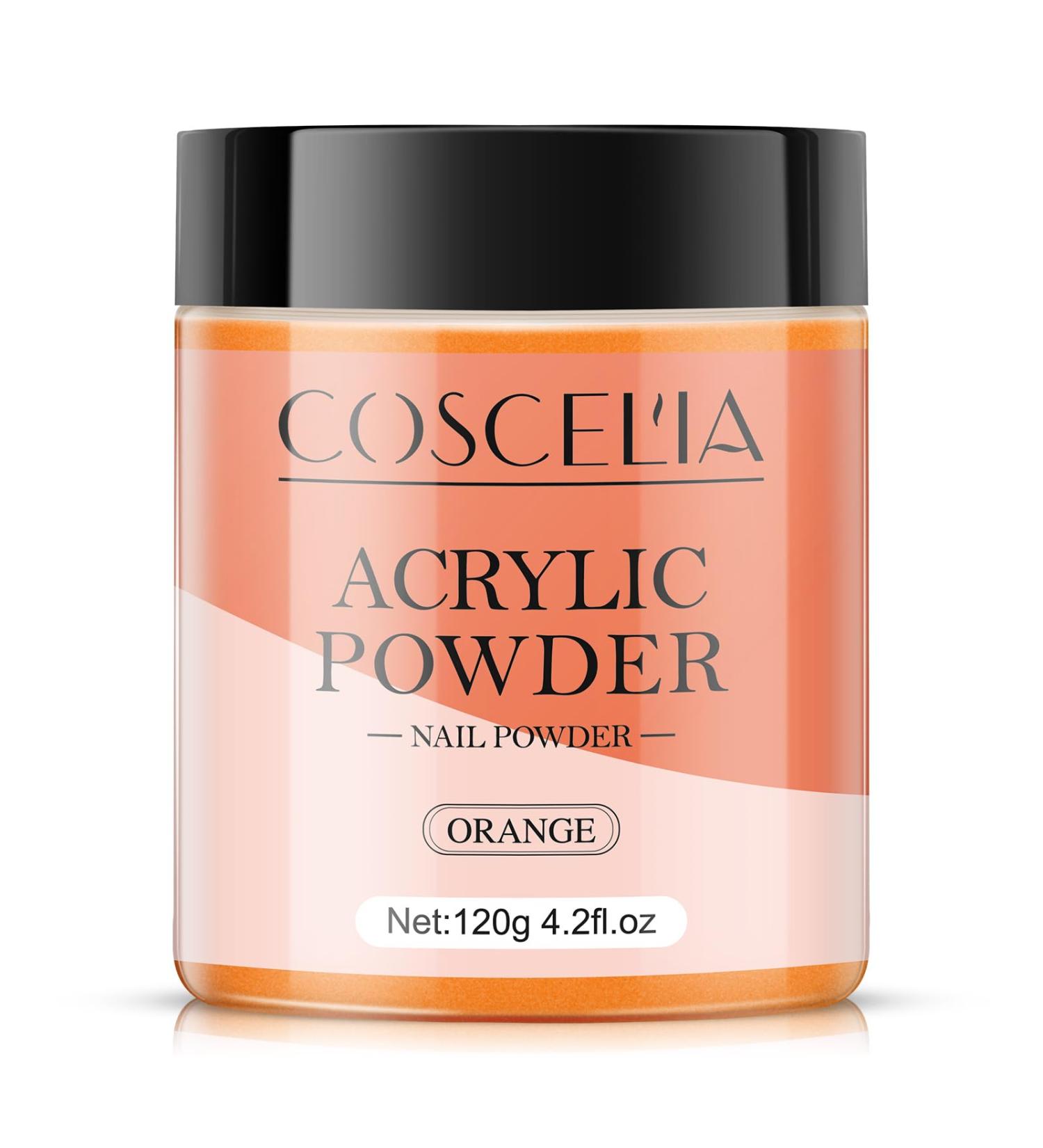 COSCELIA Dark Orange Acrylic Powder for Nails - 120g 3D Nail Extensions No Lamp Needed - Best for Long-Lasting Manicure - Buy Online on GoSupps.com