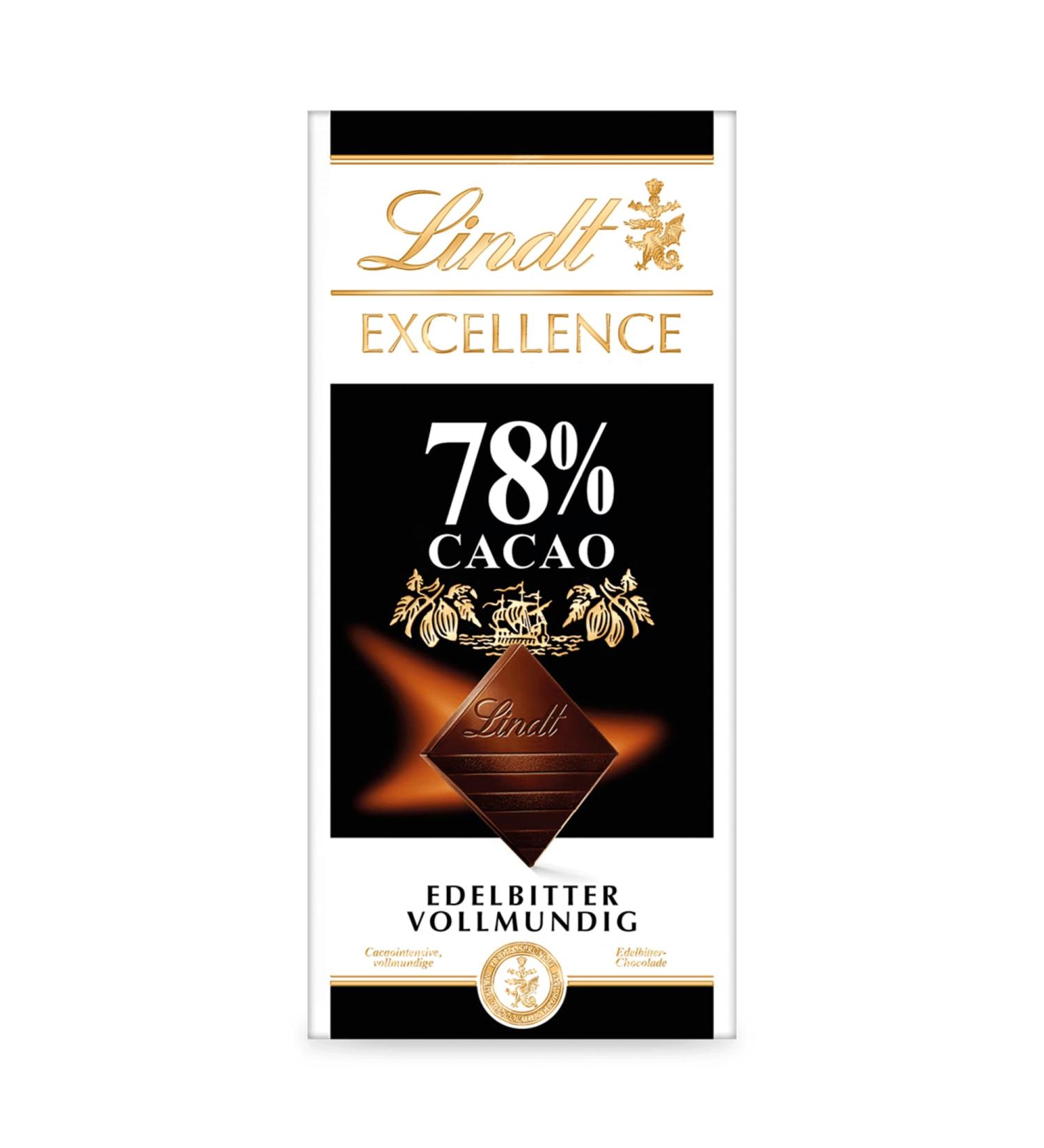Lindt Excellence 78% Cocoa - Noble Bitter Dark Chocolate | Vegan | 10 x 100g | Full-Bodied & Intense Cocoa Flavor - Buy Online on GoSupps.com