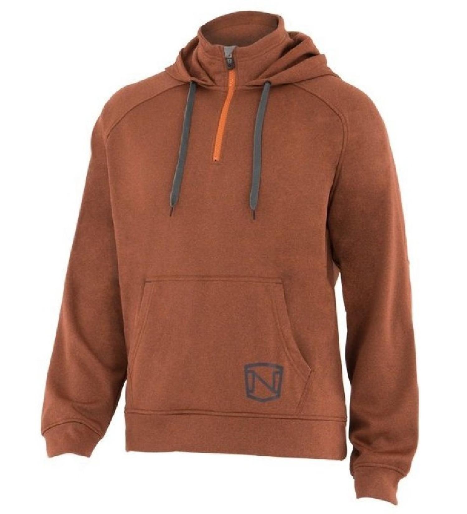 Noble Outfitters Mens Warmwear Quarter Zip Hoodie Medium Rust Heather