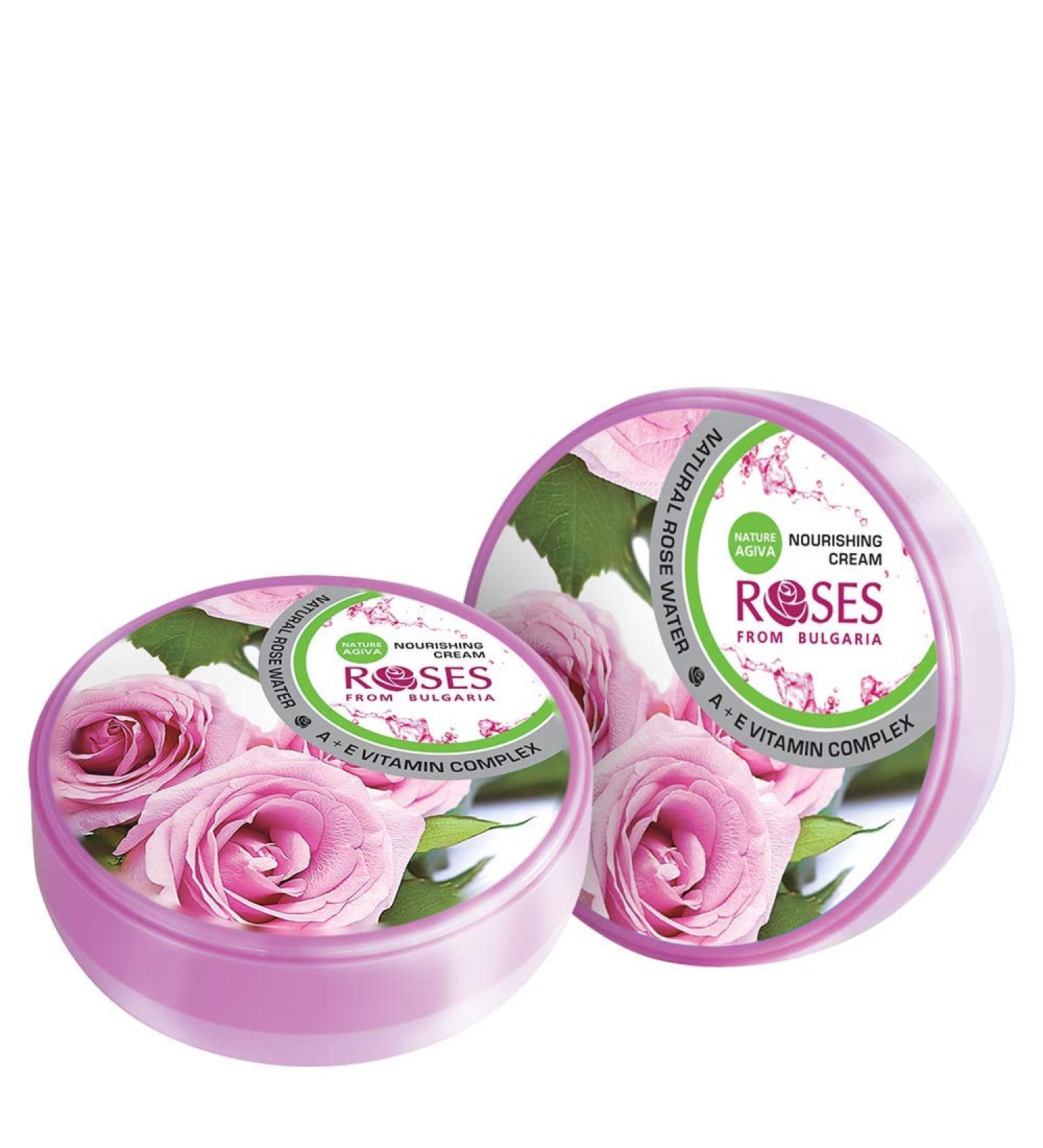 Nature of Agiva Roses de Bulgaria nourishing cream with natural rose water and vitamin complex A + E - Buy Online on GoSupps.com