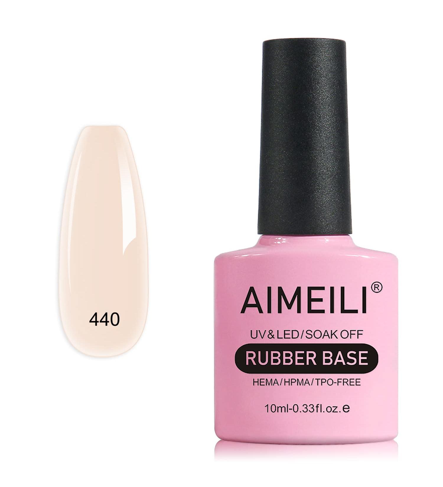 AIMEILI Sheer Color Rubber Base Gel Nail Polish - (440) 10ml | Long Lasting & Nail Strengthener - Buy Online on GoSupps.com