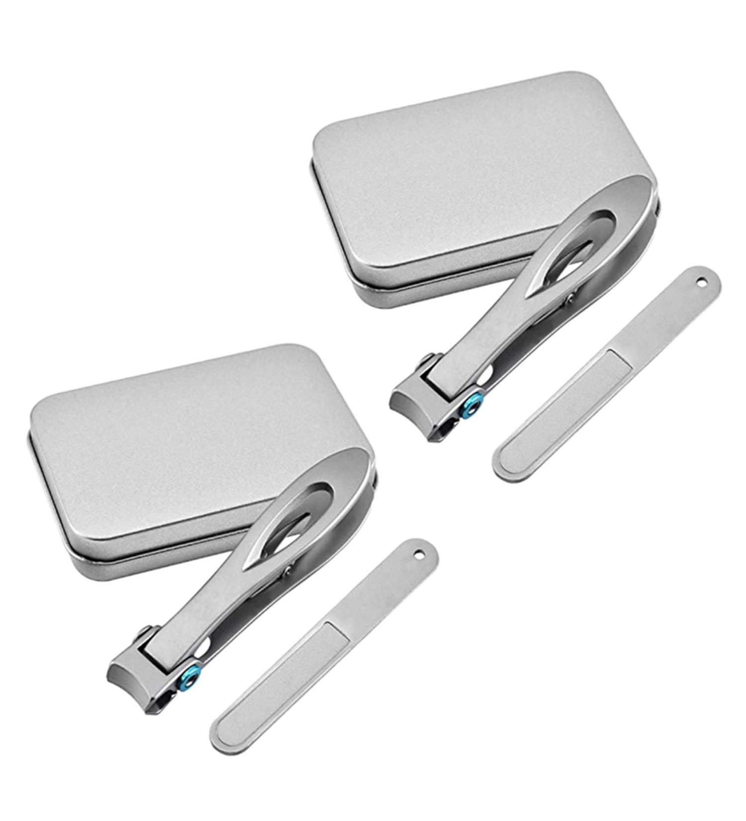 Vadillo 2X Nail Clipper Set Thick Toenail & Fingernail Cutter with Wide Jaw Opening Stainless Steel Kit for Men & Women Silver - Buy Online on GoSupps.com