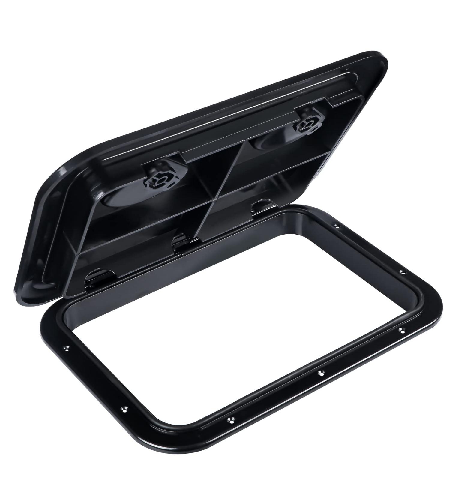 SmartMarine 17.3x12.4 Black Rectangle Deck Access Hatch - Boat Deck Lid for Marine Vessels - Buy Online on GoSupps.com