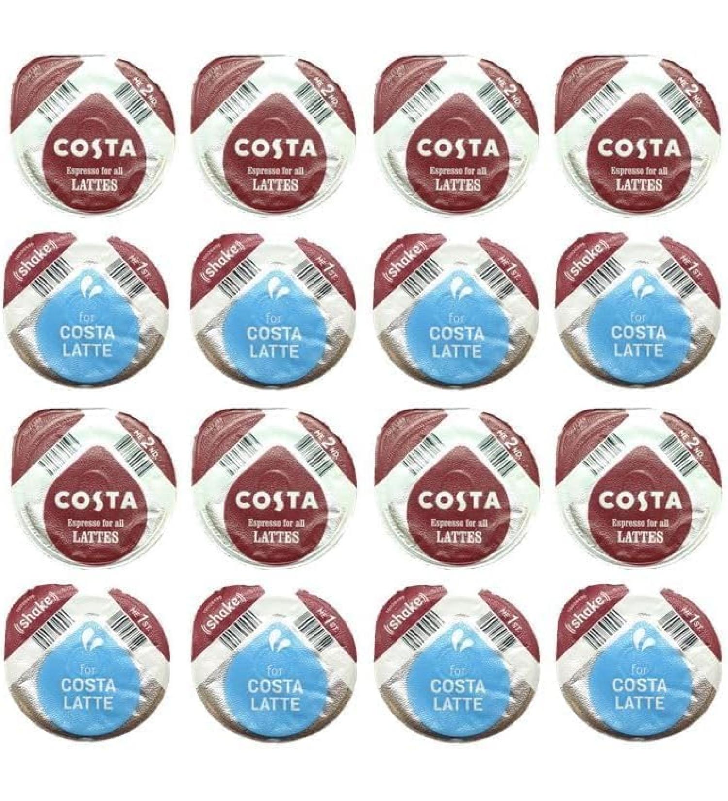 50 x Tassimo Costa Latte T-Discs Coffee & Milk Pods 25 Drinks/ 50 T-Discs - SOLD LOOSE