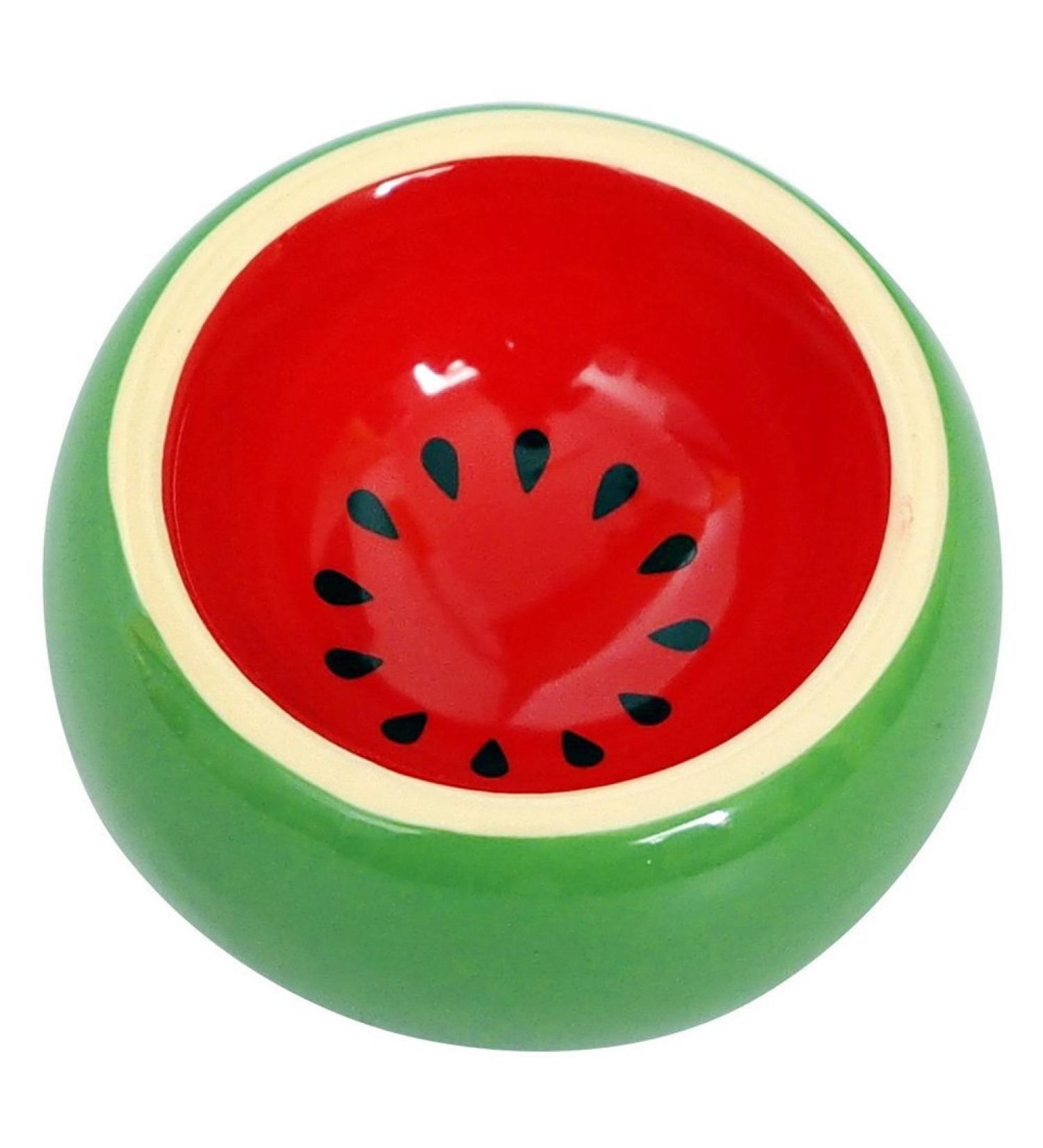 OMEM Hamster Food Bowl Ceramic Prevent being Tipped over Small Animal Water Dish for Guinea Pig Rodent Gerbil Cavy Hedgehog Feeding Bowl (Watermelon) - Buy Online on GoSupps.com