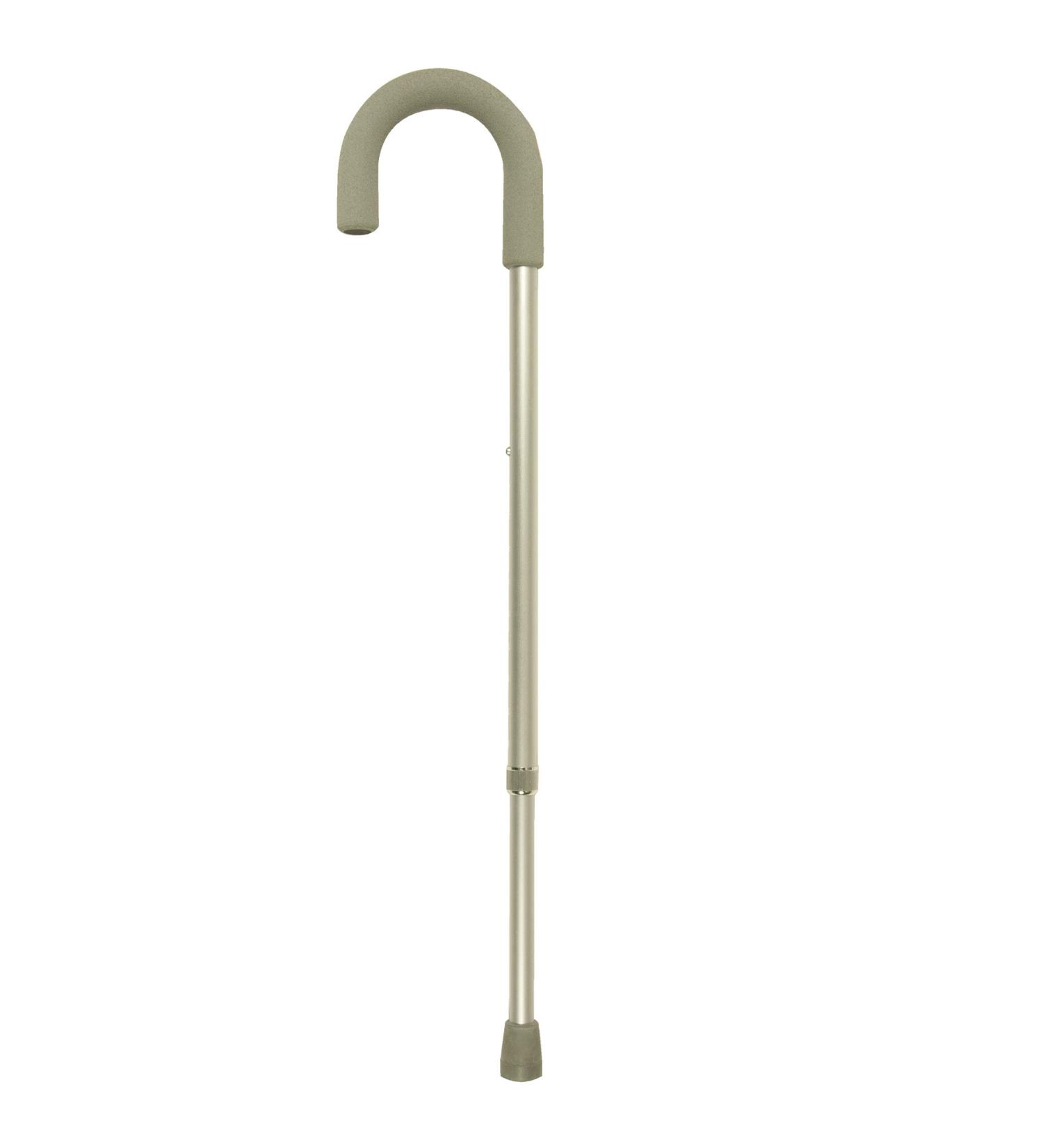 PCP Mobility Adjustable Cane Aluminum Tourist Handle Men's Large Silver Frost with Grey Handle 3/4-Inch Tip Size