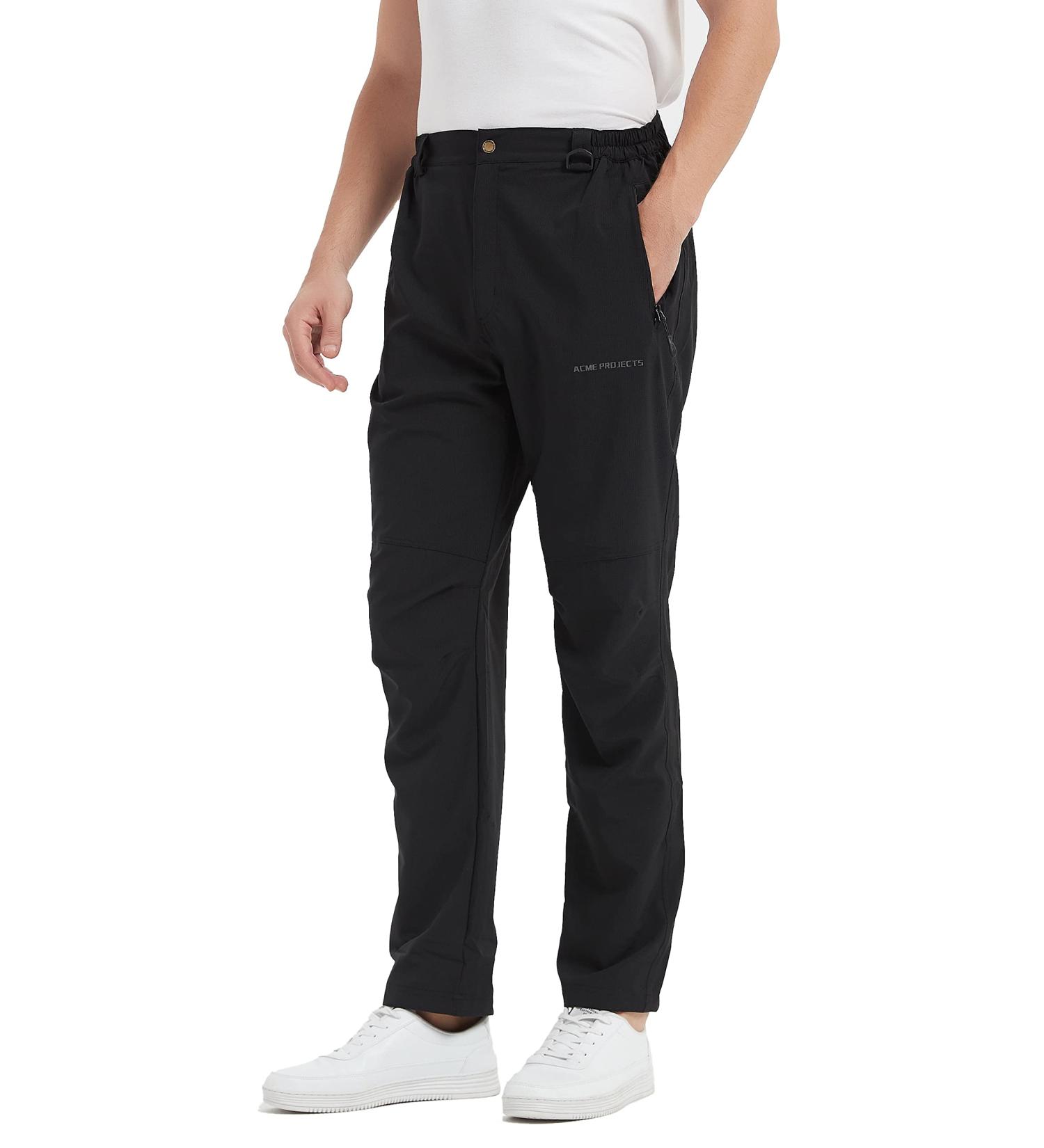 Acme Projects Men's Lightweight Water Resistant Hiking Pants - Black | Ideal for Adventures & Travel - Shop Now - Buy Online on GoSupps.com