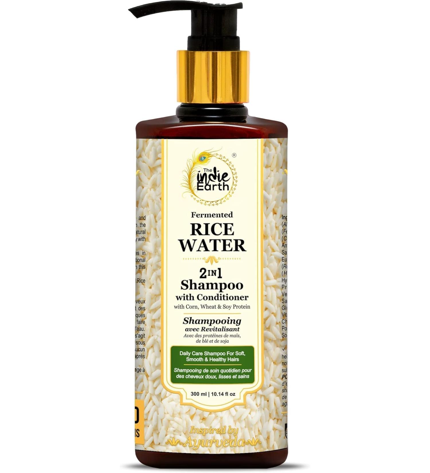 Rice Water Shampoo with Conditioner with Corn Wheat and Soy Protein NO ADDITIONAL CONDITIONER REQUIRED Daily Care Shampoo For Soft Smooth & Healthy Hairs 300ml - Buy Online on GoSupps.com