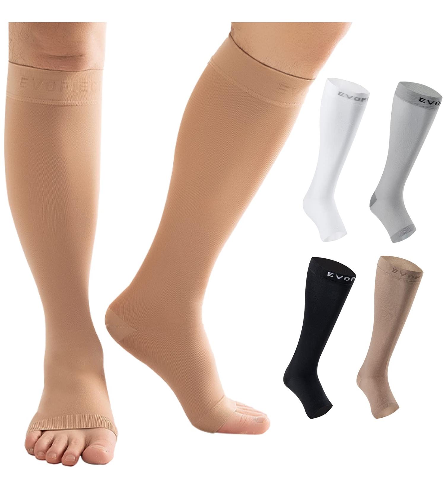 Skin Open Toe Compression Socks 15-20mmHg - Toeless Support for Swelling & Varicose Veins - Size Small International Shipping - Buy Online on GoSupps.com