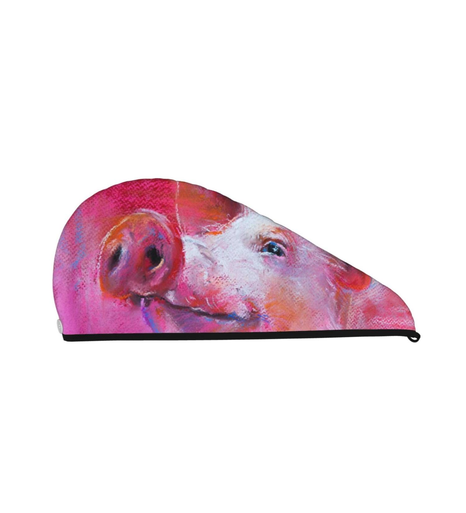 Pink Pig Microfiber Hair Towel - Super Absorbent Coral Velvet Wrap for Long Curly & Thick Hair | Quick Dry Solution for Women - Buy Online on GoSupps.com