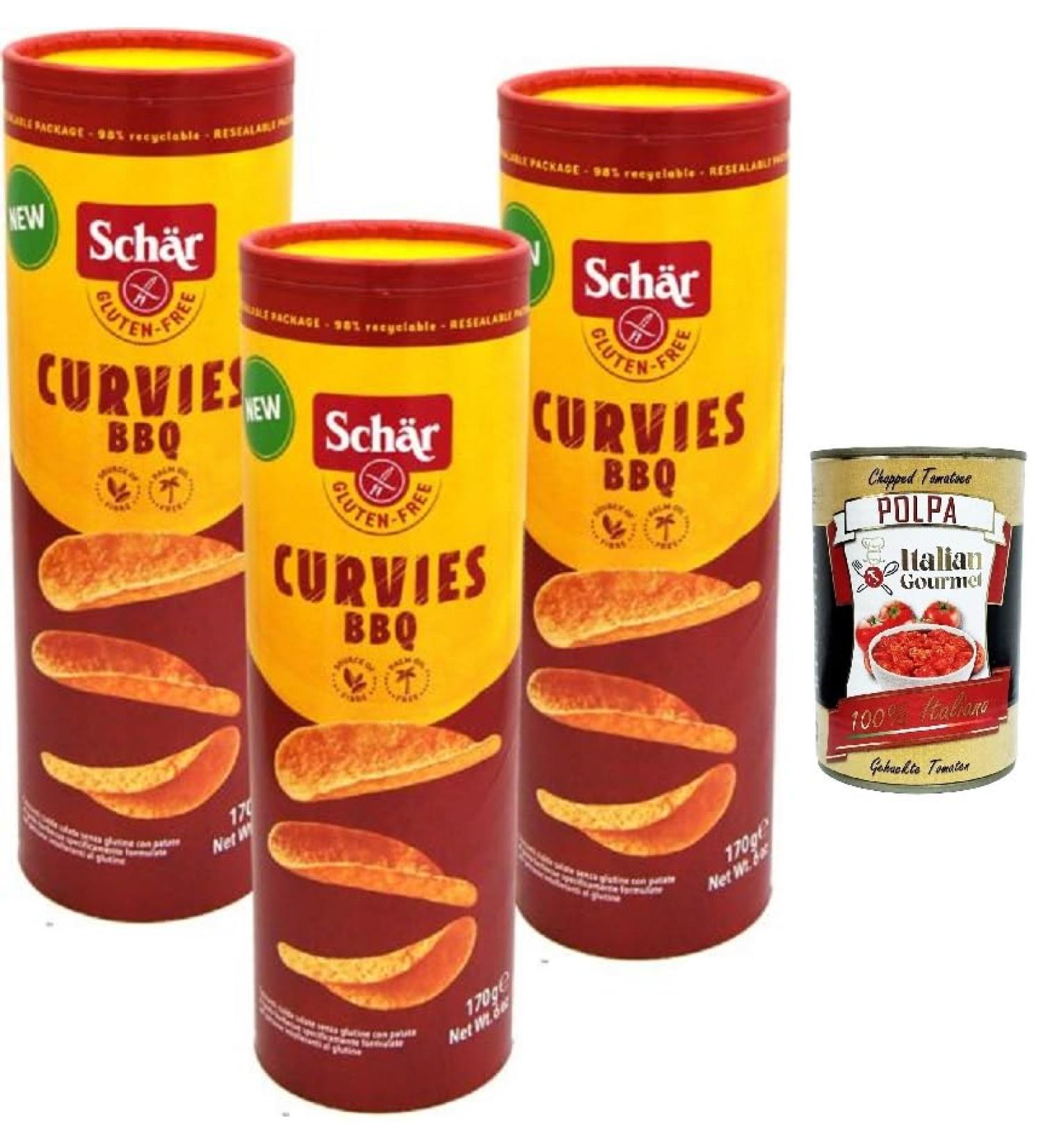 Italian Gourmet E.R. Dr. Schar Curvies Gluten Free BBQ Chips 170g + Italian Gourmet Polpa di Pomodoro 400g Box - Buy Online on GoSupps.com