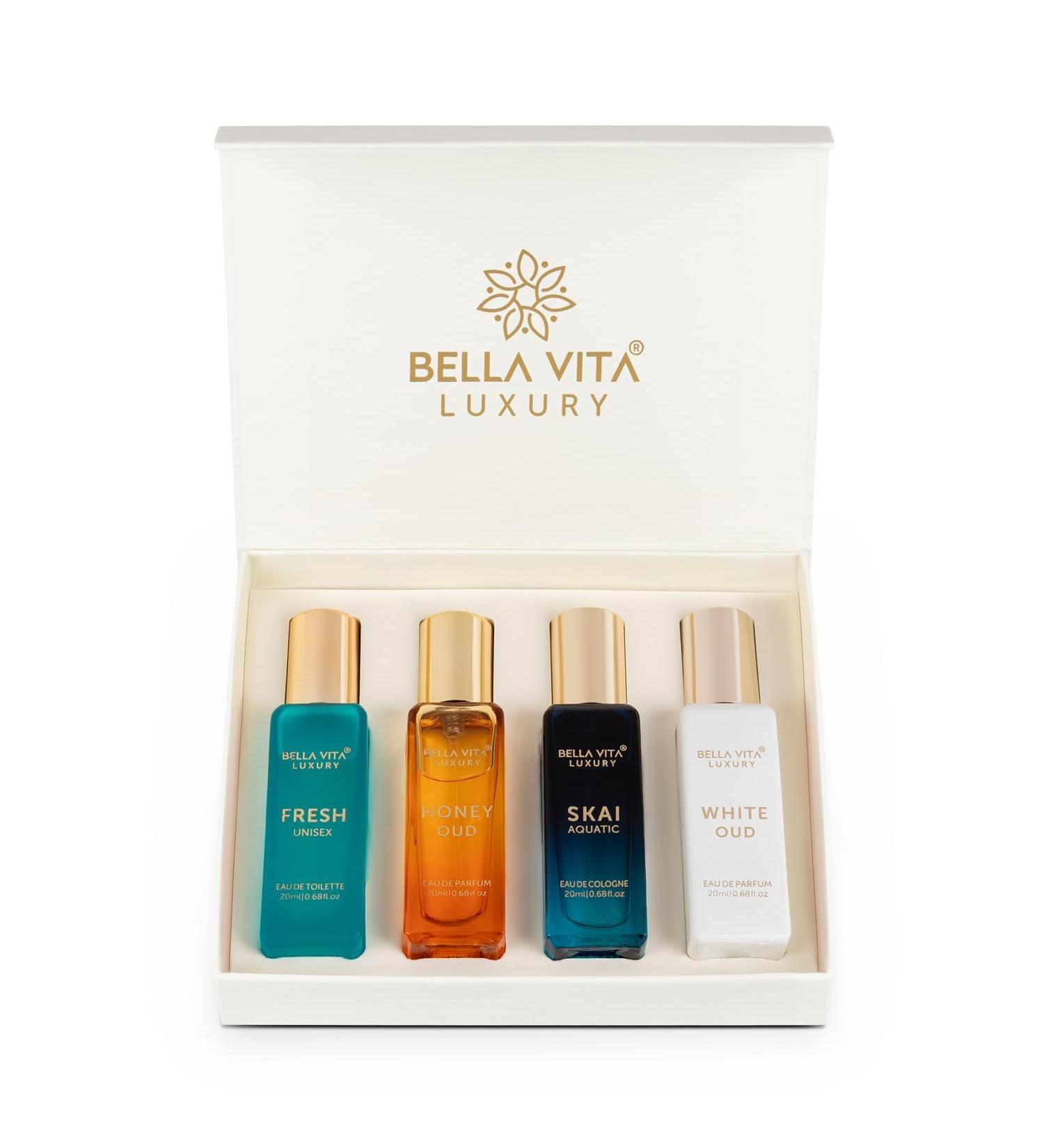 Luxury Unisex Eau De Parfum Gift Set 4 x 20 ML No Alcohol SKAI FRESH WHITEOUD HONEY OUD Perfume Long Lasting Fragrance Scent Spray 0.67 Floz