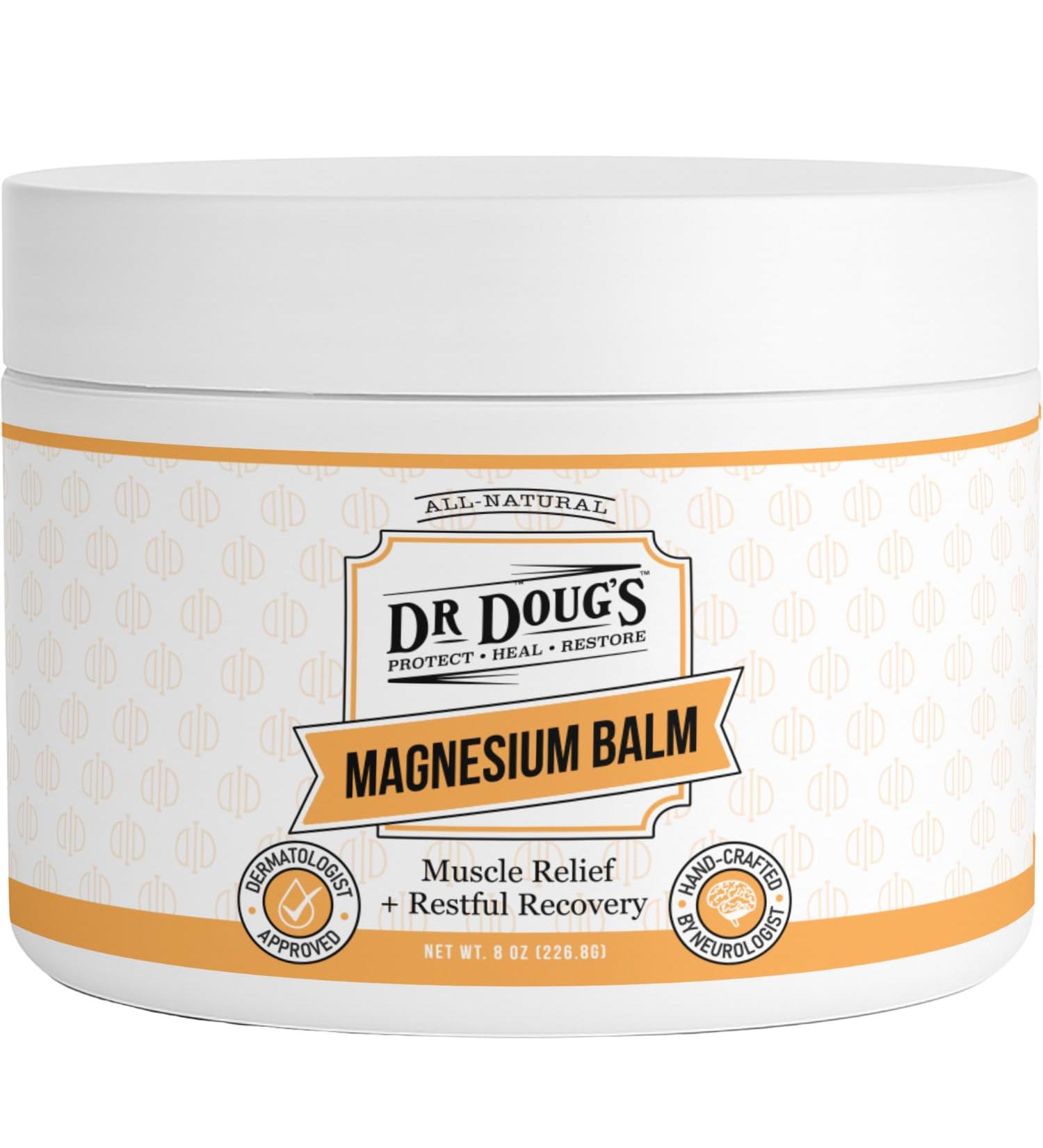 Dr. Doug's Magnesium Balm Organic Magnesium Lotion (8 oz) for Soothing Muscle & Nerve Relief with Organic Peppermint & Lavender Scent Apply to Legs Arms Chest | Non-Greasy All-Natural Formula 8 Ounce (Pack of 1) - Buy Online on GoSupps.com