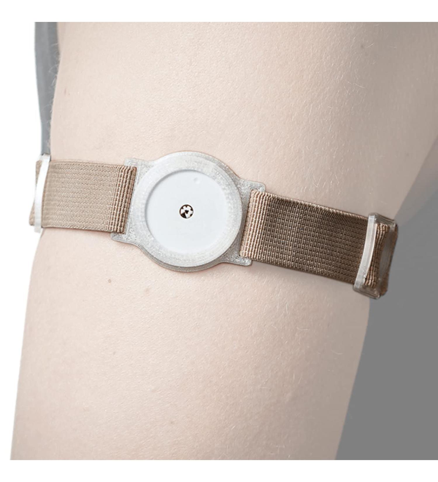 Diababrothers Freestyle Libre 2 Fixing Band - Adjustable Holder with Beige Bracelet | Size M (25-35 cm) | Transparent Design for Comfort - Buy Online on GoSupps.com