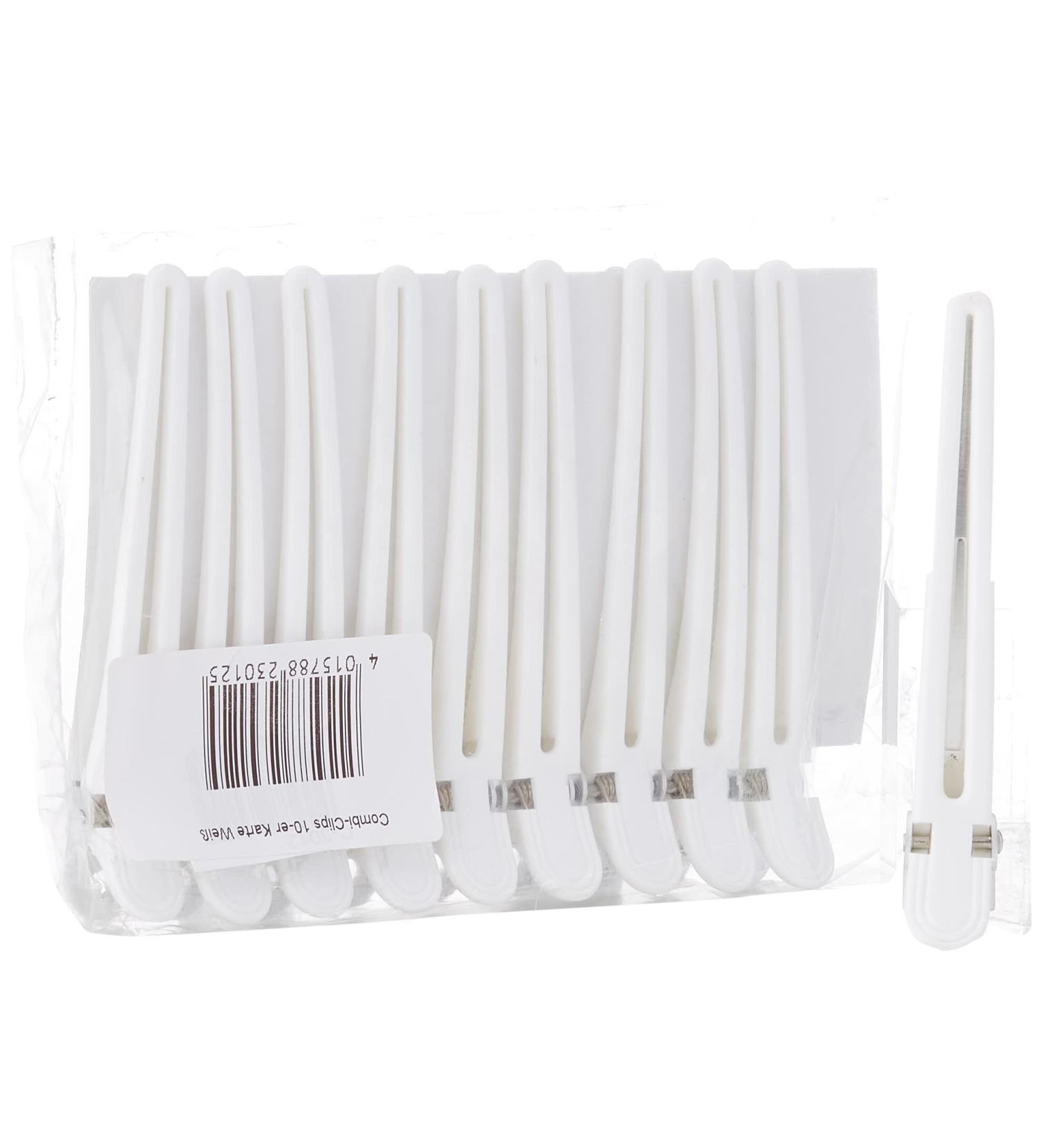 Fripac-Medis Hair Clips Combi Clips - 10 Pack White 9.5 cm | Ideal for Clamping & Dividing Hair - International Shipping - Buy Online on GoSupps.com
