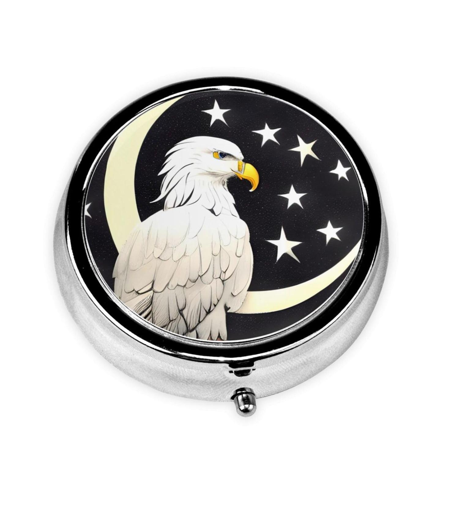 White Head Sculpture Pill Box | 3-Compartment Round Organizer | Portable Travel Pill Box for International Shipping - Buy Online on GoSupps.com