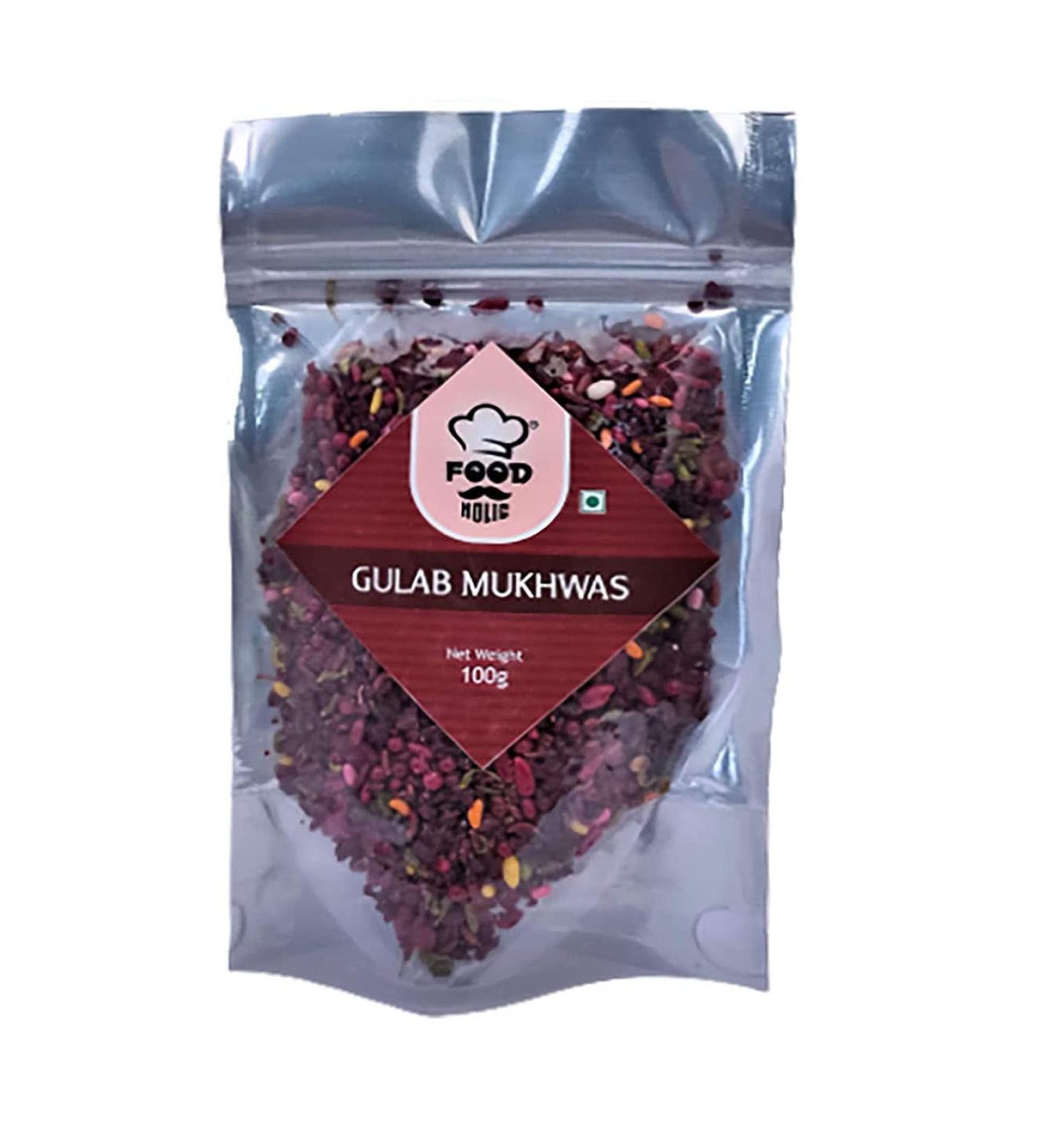 FOODHOLIC Shahi Gulab BrandNew Mukhwas Traditional Mouth Freshener Mukhwas Mix (Mouth Freshener) (100 Gr)_Packing May Vary
