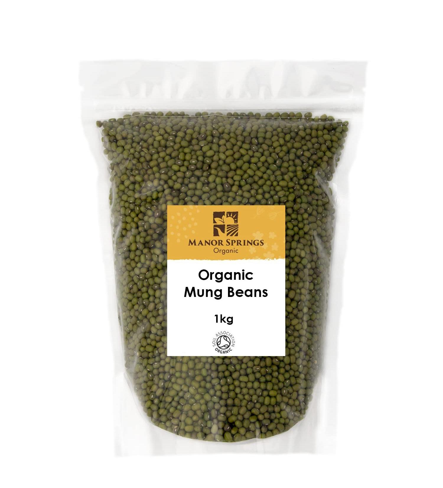 Manor Springs Organic Mung Beans 1kg - Premium Quality, Certified Organic - Buy Online on GoSupps.com