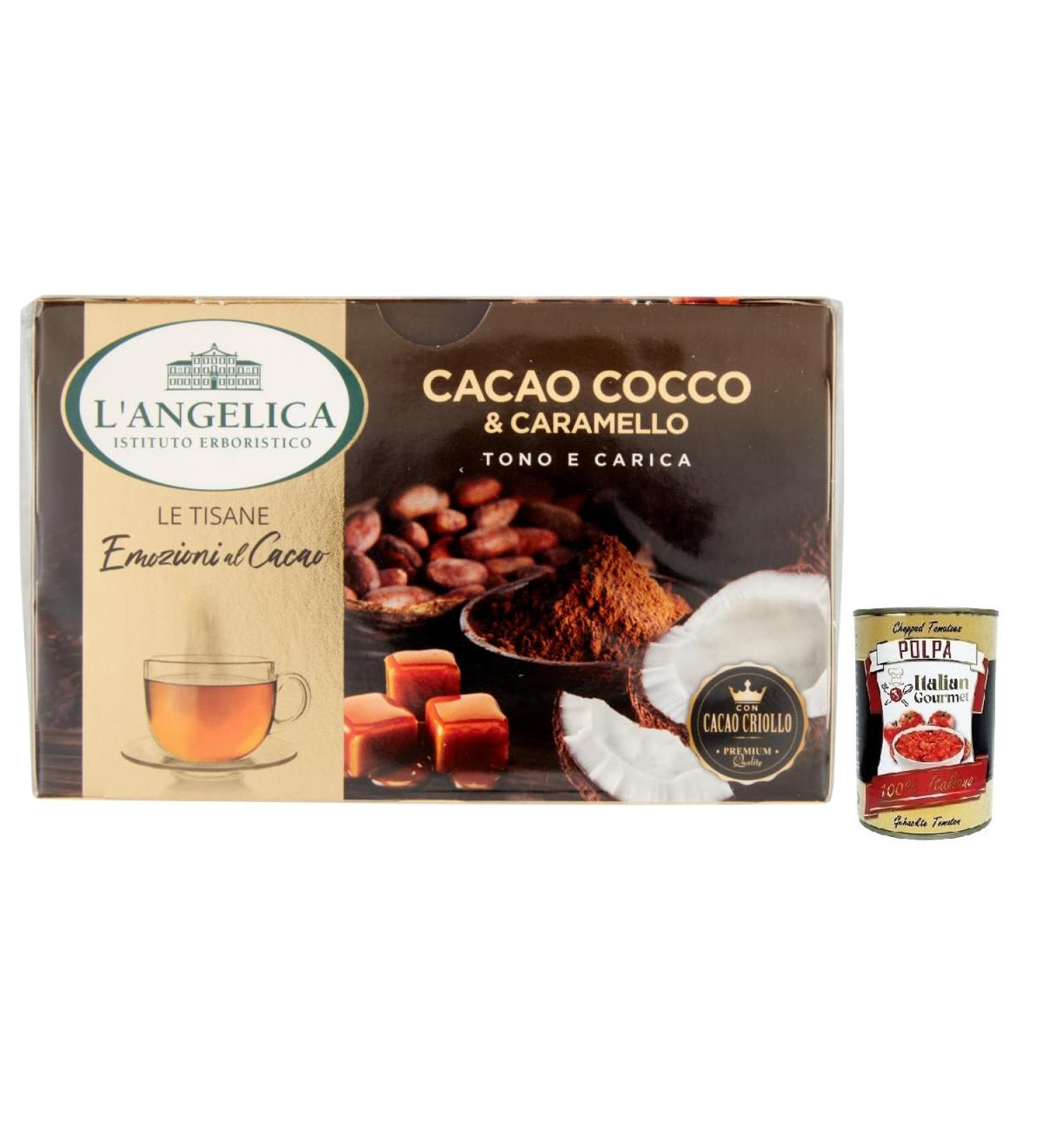  Italian Gourmet E.R. L'Angelica Cocoa Coconut Caramel Tea tisane de cacao noix de coco et caramel lot de 15 filtres + bo te italienne Gourmet Pulpa di Pomodoro 400 g - Buy Online on GoSupps.com