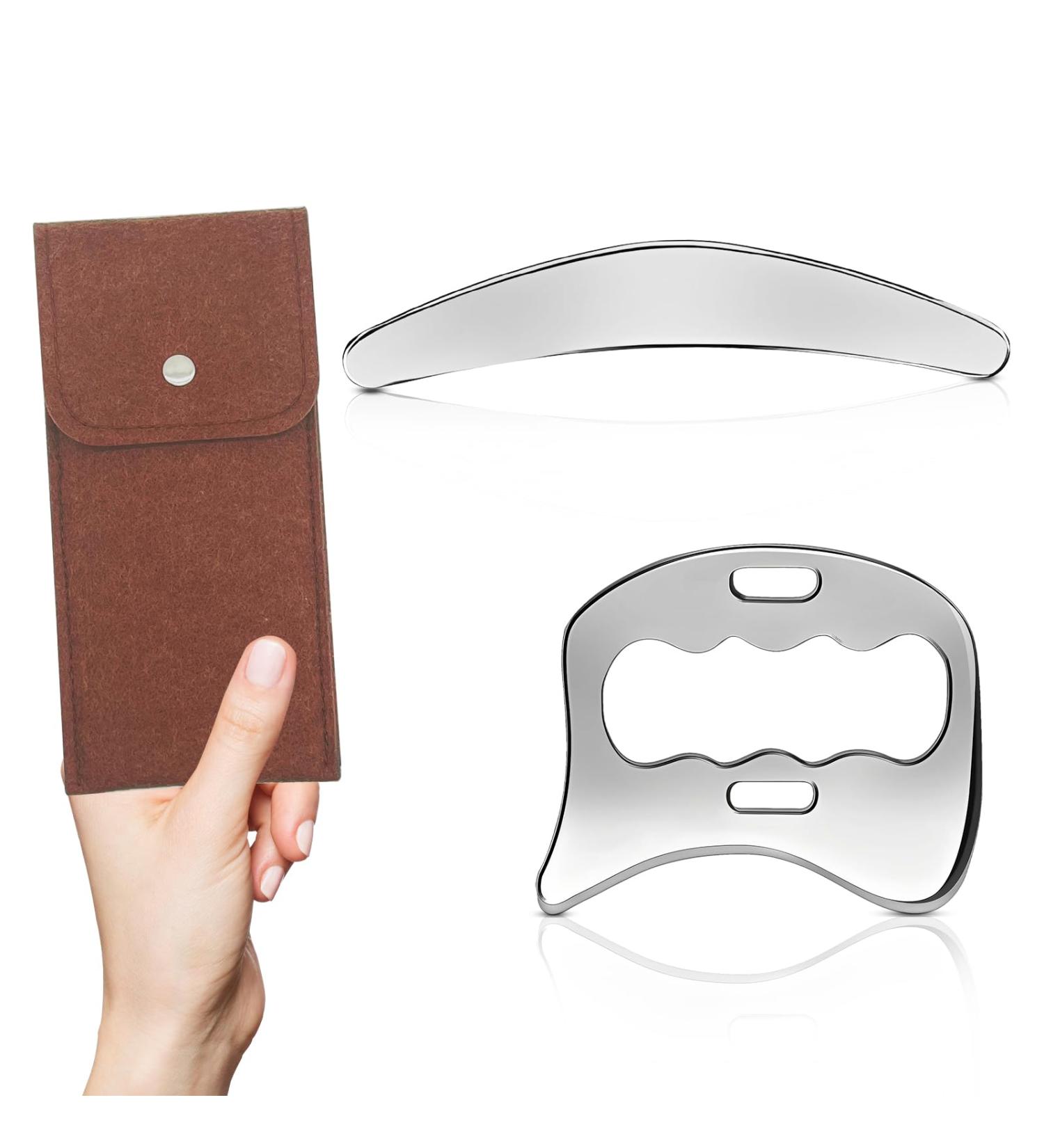 Premium Stainless Steel Gua Sha Tool for Lymphatic Drainage & Full Body Massage - Pain Relief & Cellulite Treatment | D+Y - Buy Online on GoSupps.com