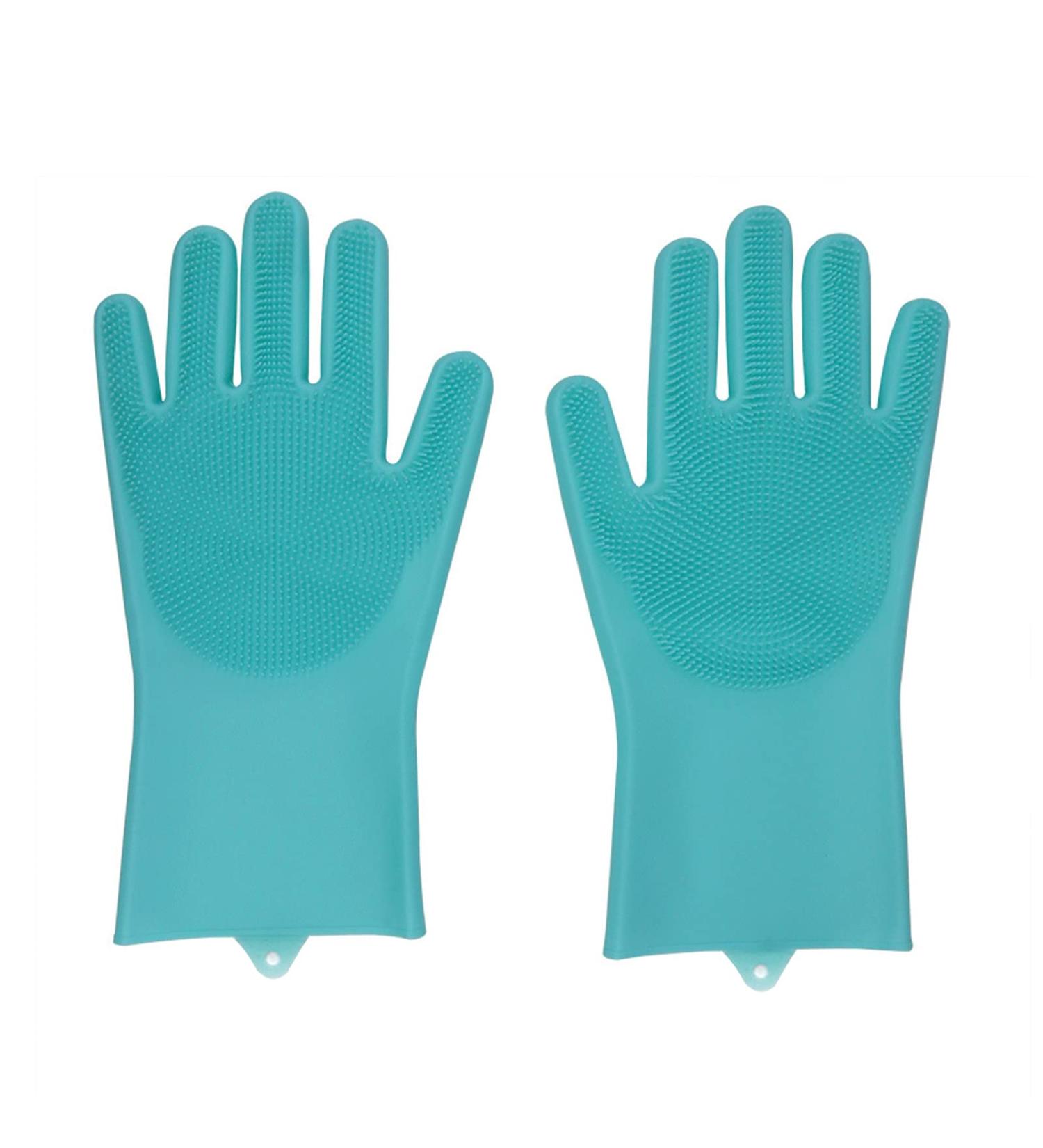 Magical Silicone Dishwashing Gloves with Wash Scrubber | Ultimate Cleaning Gloves for Kitchen & Household - Buy Online on GoSupps.com