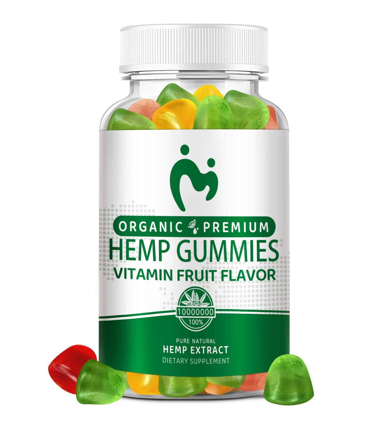 Hemp Gummies Extra Strength for Pain Sleep Anxiety Peace & Relaxation - High Potency Pure Organic H mp Oil Extract - 100% Natural Hemp Gummy - Vegan Non-GMO - Buy Online on GoSupps.com