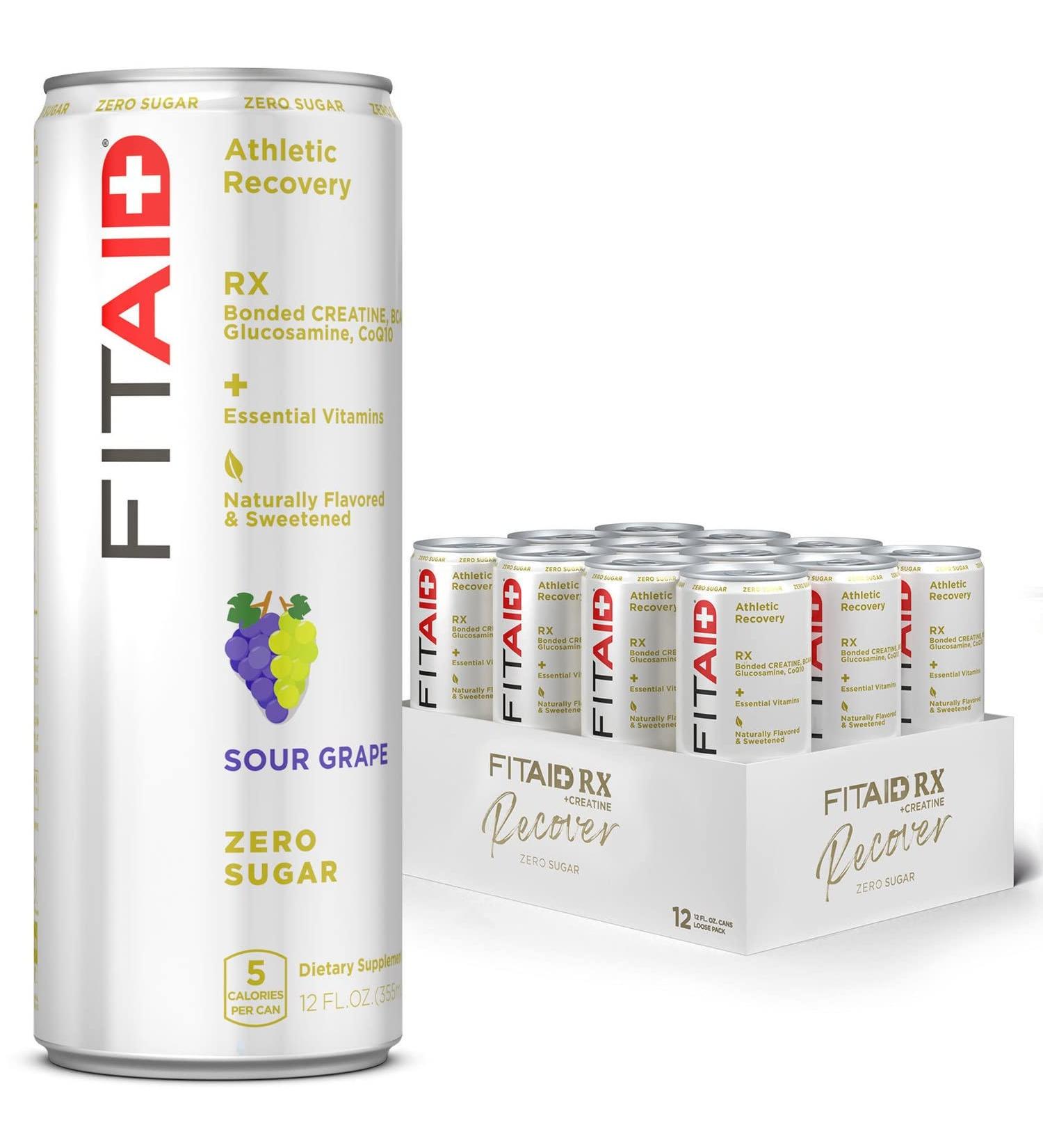 LIFEAID FITAID Rx Zero | Keto-Friendly Post-Workout Recovery Drink | Quercetin, Creatine, BCAAs, Omega-3s, Green Tea | 0g Sugar | 5 Cal | Pack of 12 - Buy Online on GoSupps.com