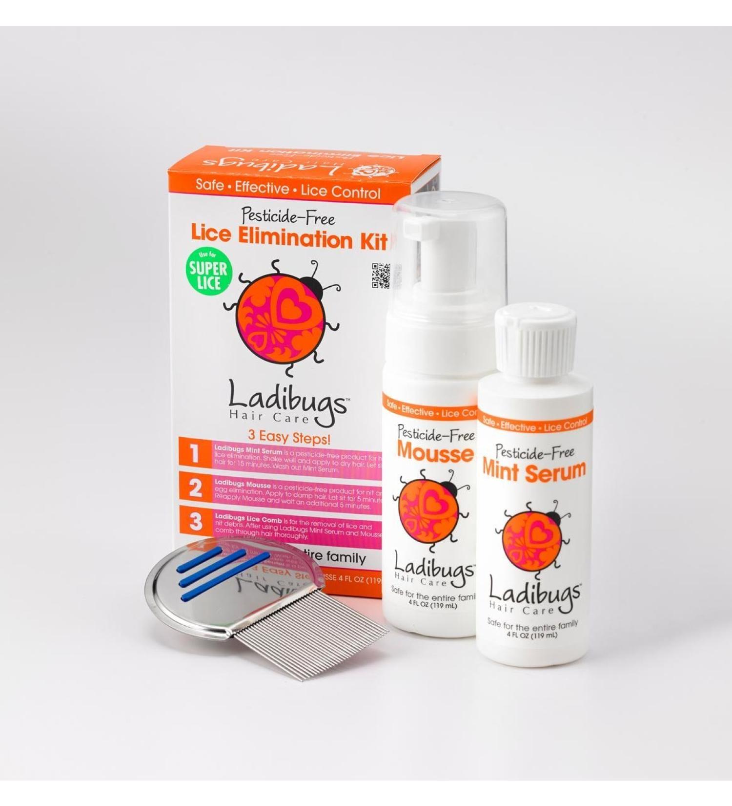 Ladibugs Lice Treatment Kit - Natural 3-Step Elimination System for Kids and Families | Comb, Serum, and Spray for Safe, Pesticide-Free Head Lice Removal - Buy Online on GoSupps.com