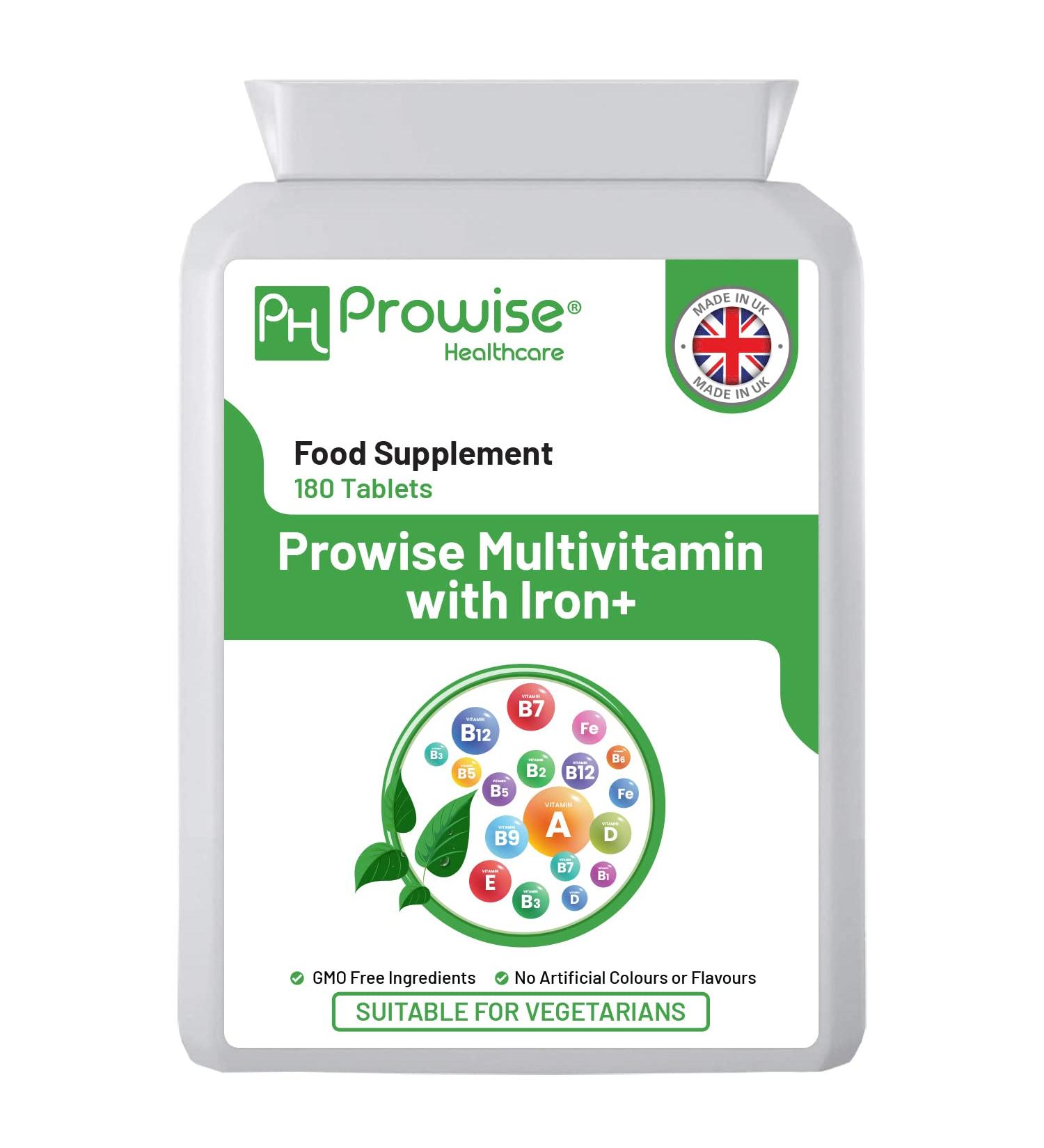 Prowise Multivitamin with Iron 180 Tablets | Immune Support | UK Manufactured - Vegetarian Formula - Buy Online on GoSupps.com