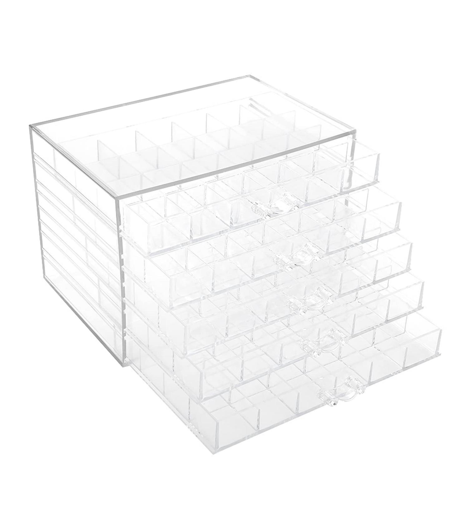 Demeras Nails Organizer Art 23x18x17 120 Grids Nail Decoration Sequence Organize Box Transparent Empty Nail Art Storage Box - Buy Online on GoSupps.com